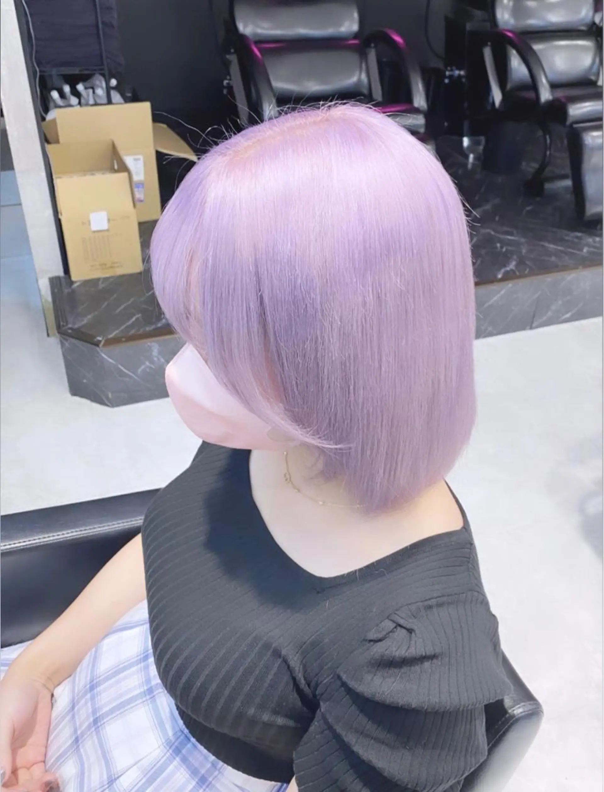 ショート カラー パーマ ヘアアレンジ メンズ キッズ ネイル マツエク・マツパ アイブロウ ラベンダーカラー ラベンダーピンク ピンクカラー カラーマツエク ピンク ハイトーンNo.1 👩🏼NaGiSaのヘアスタイル
