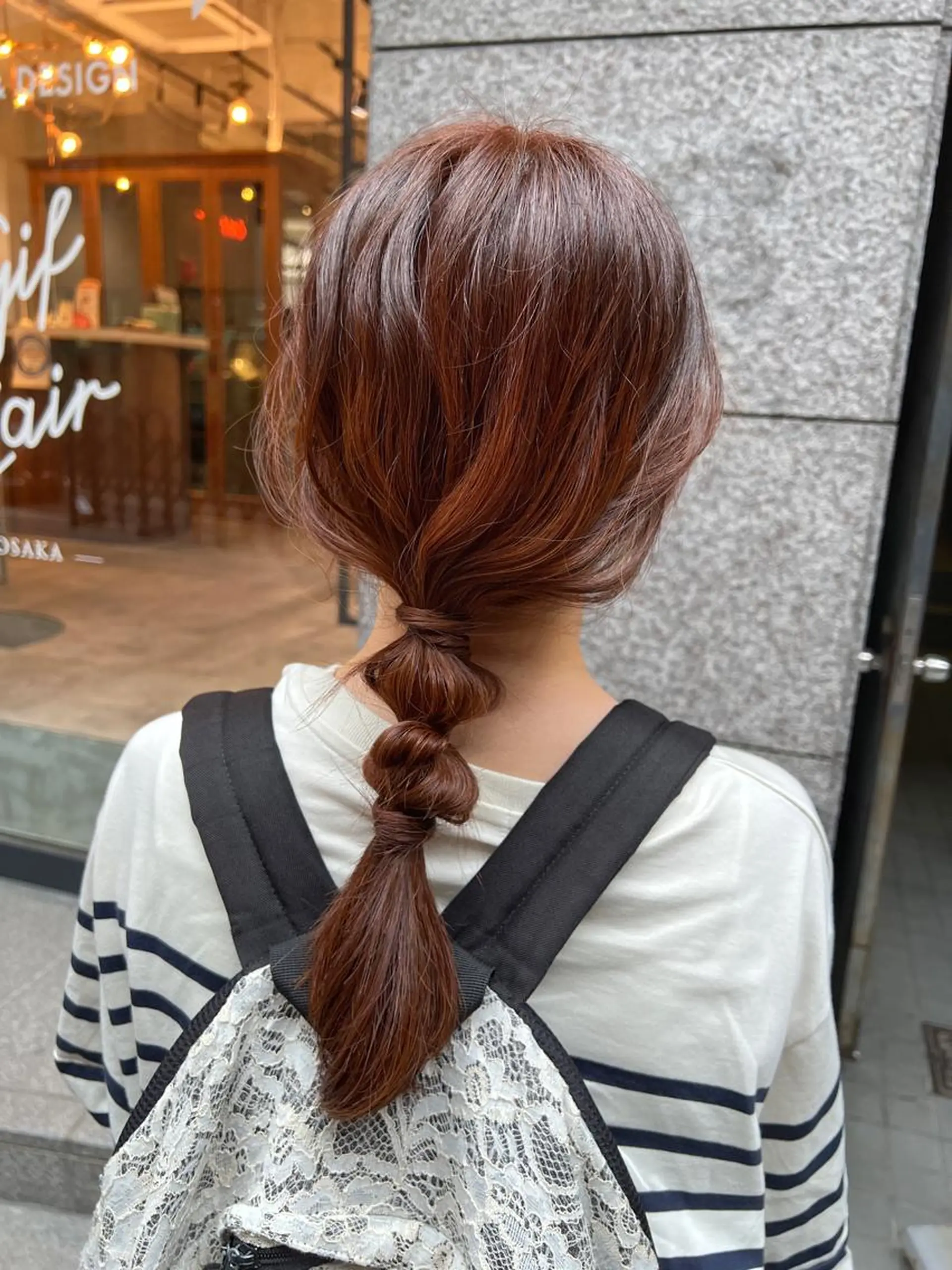 ロング カラー ブラウンカラー ハイライトカラー オレンジ オレンジブラウン ハイライト ノイシキ サキのヘアスタイル