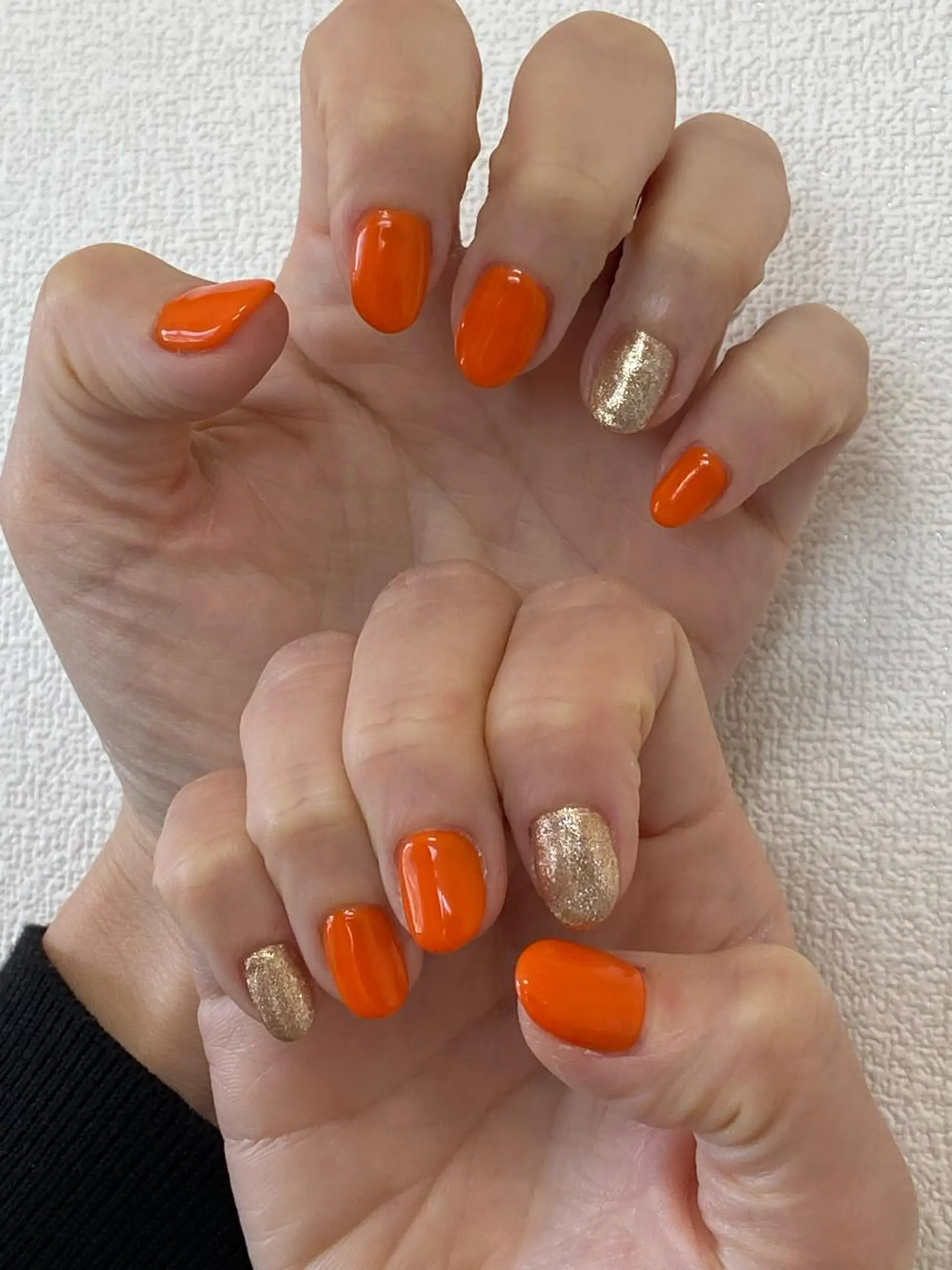 ネイル オレンジ ハンドネイル 自宅サロン FeelFreeのネイルデザイン