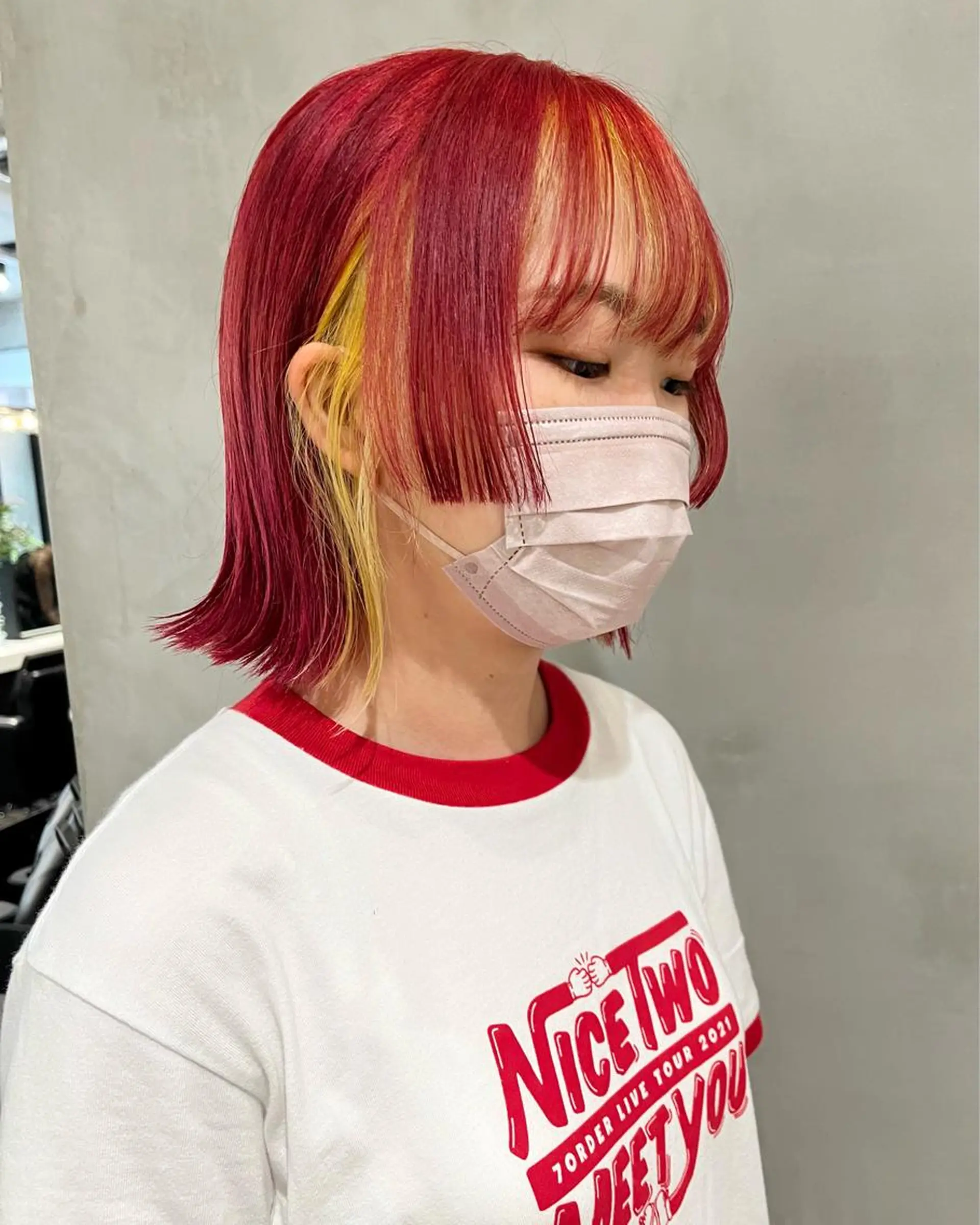 ショート カラー 暖色🍒姫カット🎀 オタク特化🎀ゆうなのヘアスタイル