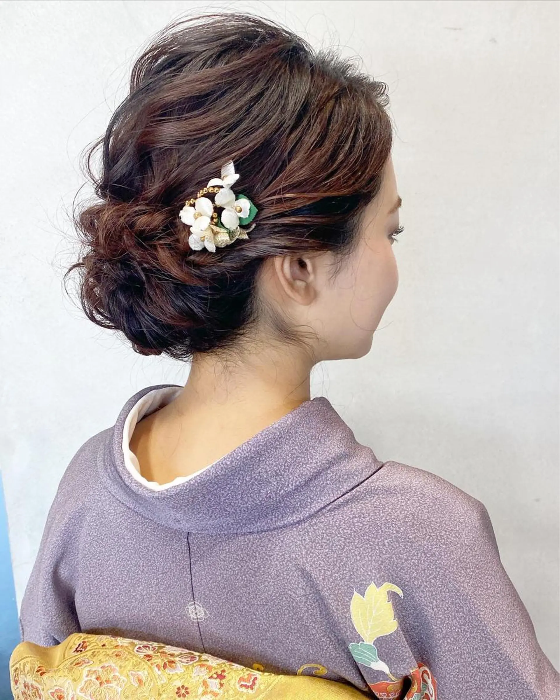 ロング ヘアアレンジ 着物ヘア ヘアセット FIORE hair design所属・山根 奈緒のマツエク・マツパデザイン