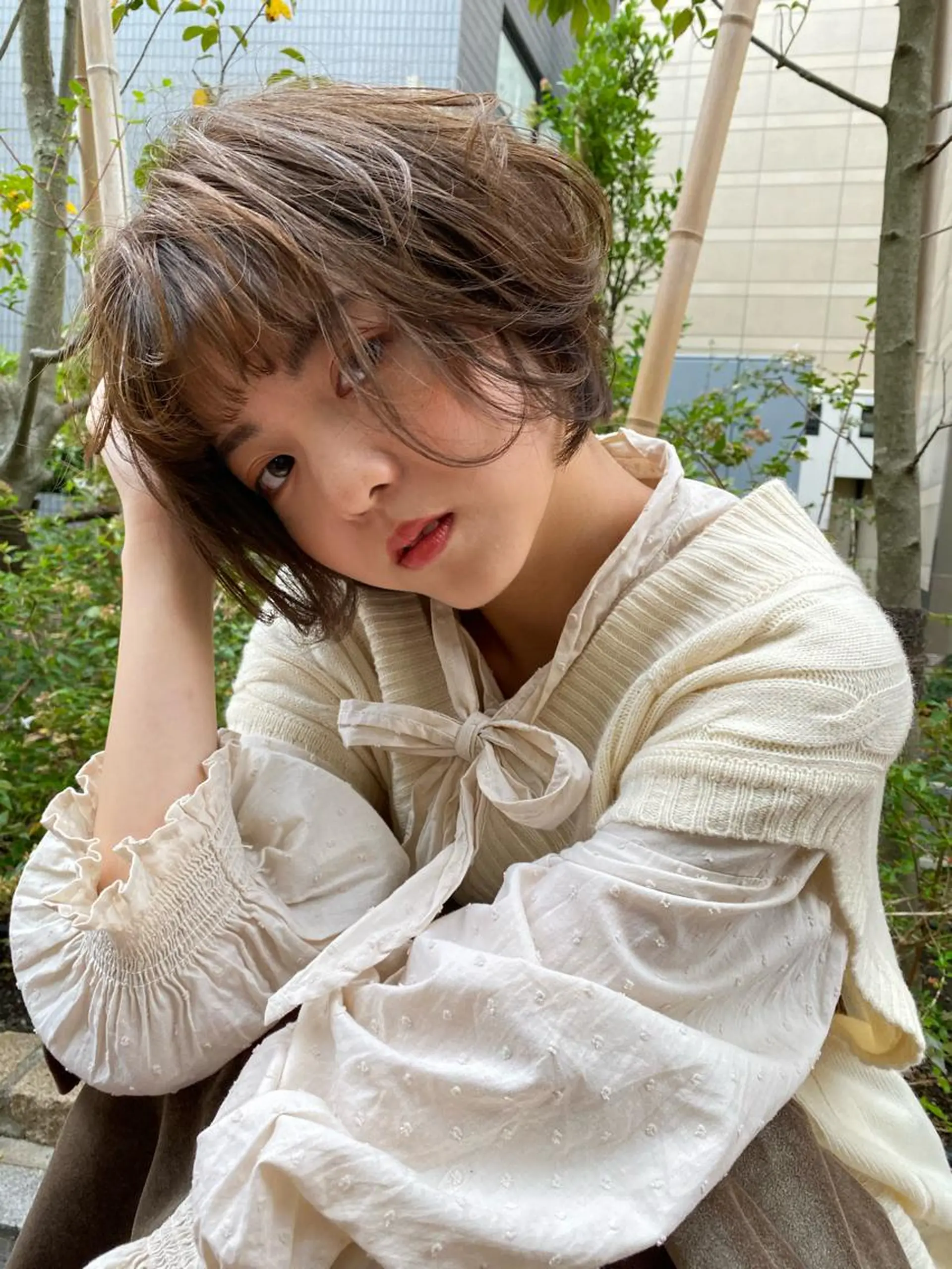 ショート カラー メンズ縮毛矯正 ニュアンスパーマのヘアスタイル