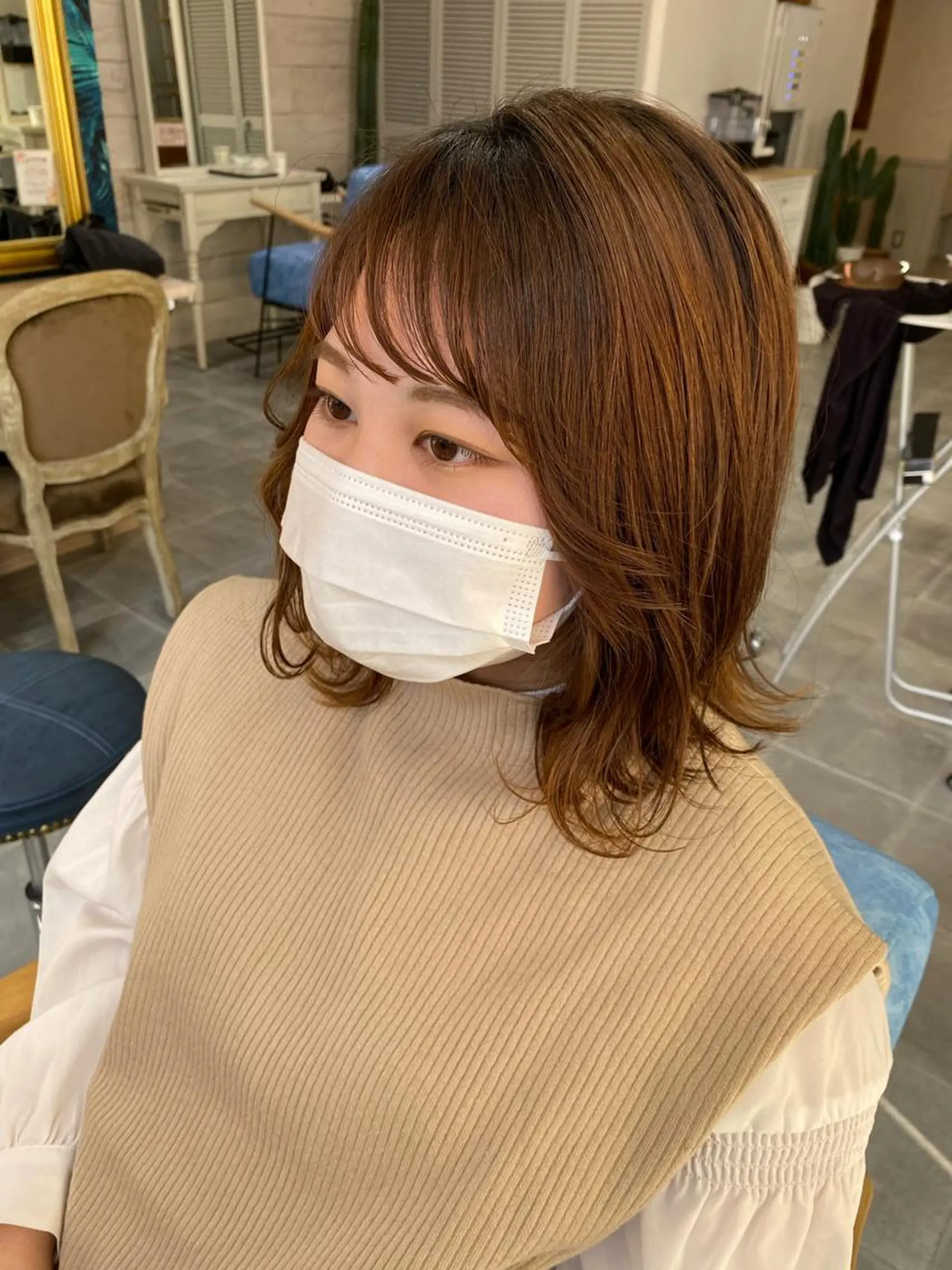ミディアム SHIAN立川 及川望のヘアスタイル