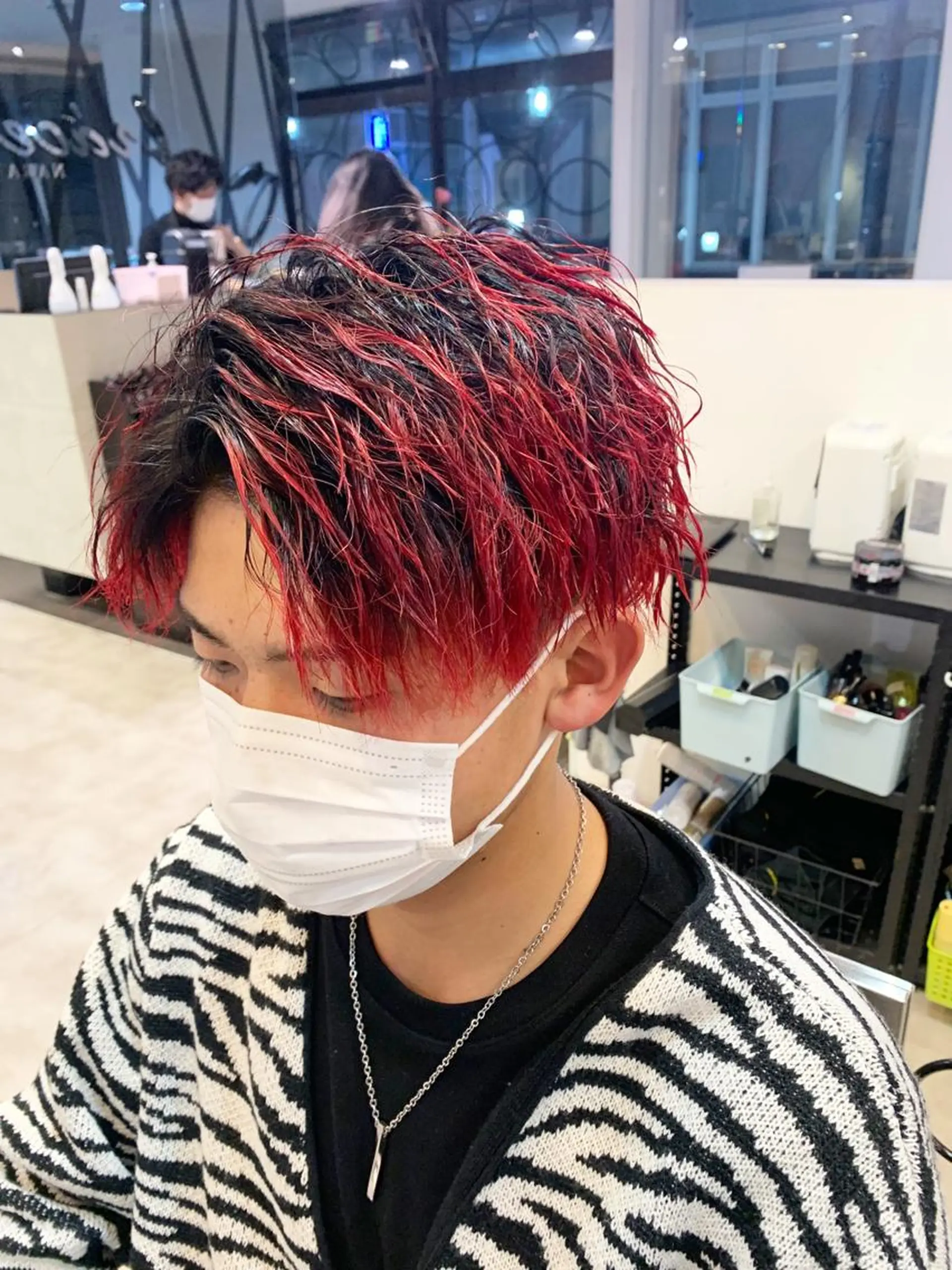 ミディアム メンズ メンズパーマ/難波/ 心斎橋　室園亮佑のヘアスタイル