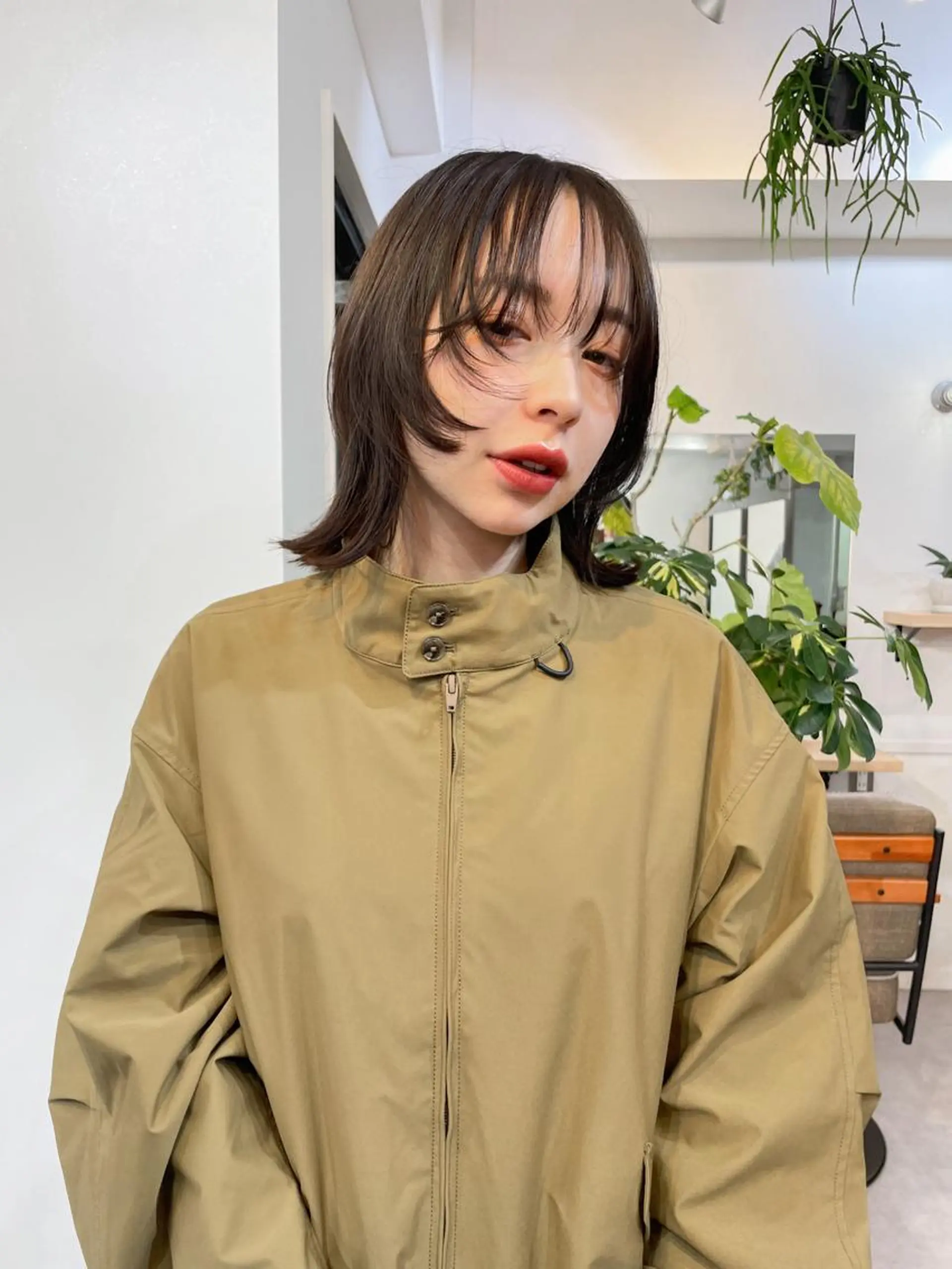 ショート カラー 顔まわりレイヤー レイヤーカット パーマ＊ 顔まわり似合わせのヘアスタイル