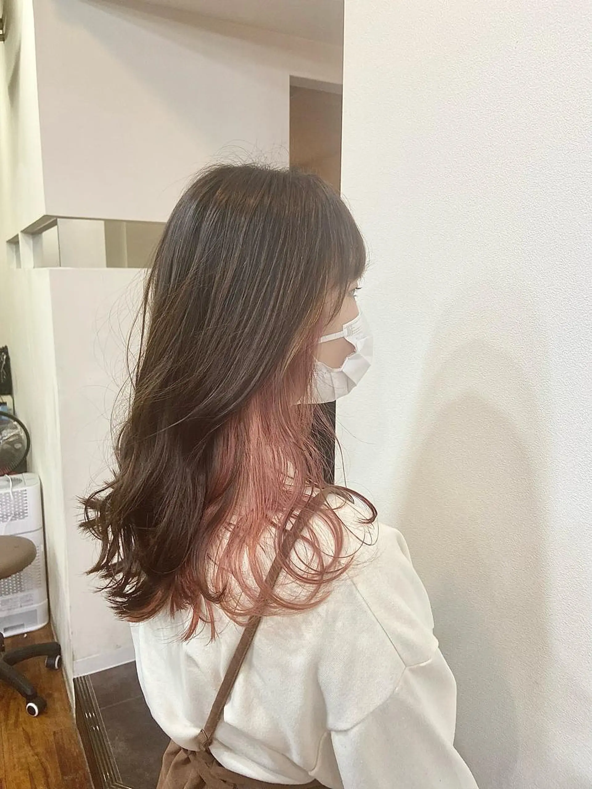 ロング カラー インナーカラー ピンクカラー ヘアカラー トリートメント 伏見稲荷/髪質改善/ ブリーチ/西川奈穂のヘアスタイル