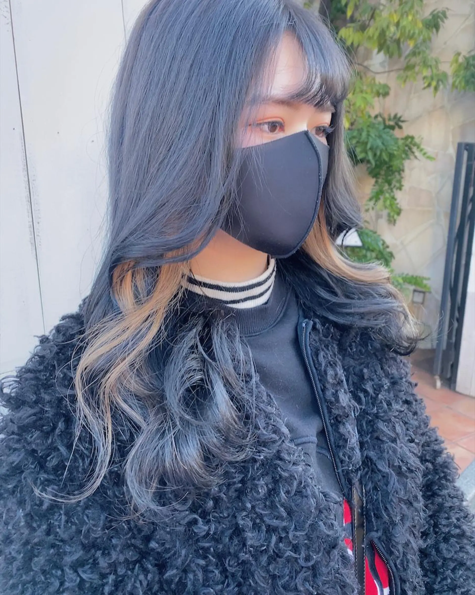 ロング カラー ヘアアレンジ 寒色アイドルカラー JUNOチナツのヘアスタイル