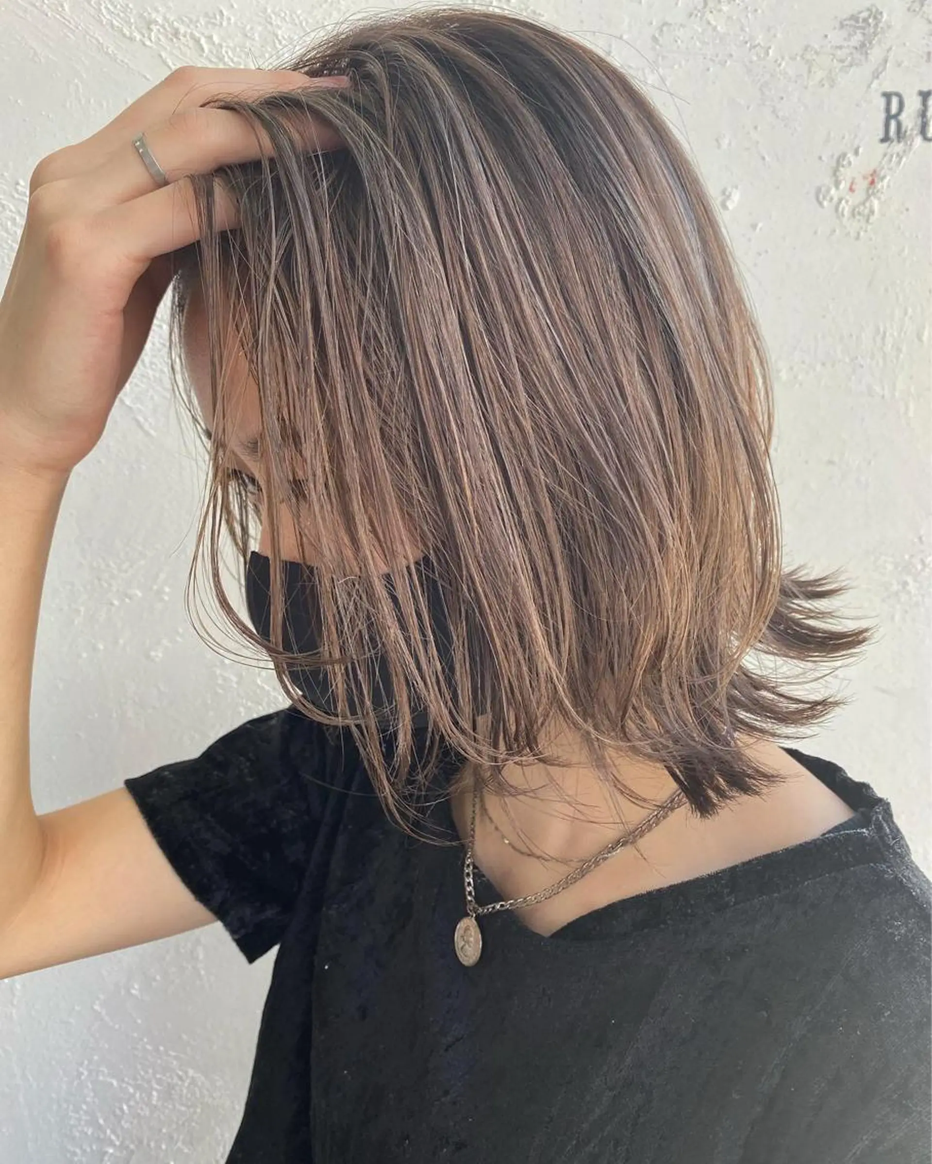 ミディアム カラー 透明感カラー ハイライトカラー ハイライト カット ヘアカラー hair  space Atoz所属・東 寛道のヘアスタイル