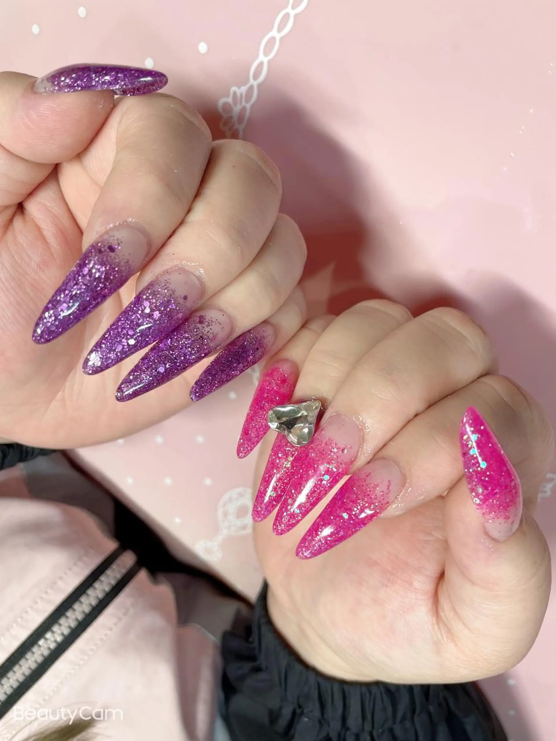 ロング ネイル ハート ハンドネイル 《LB》ラブリエ Nail&eyeのマツエク・マツパデザイン