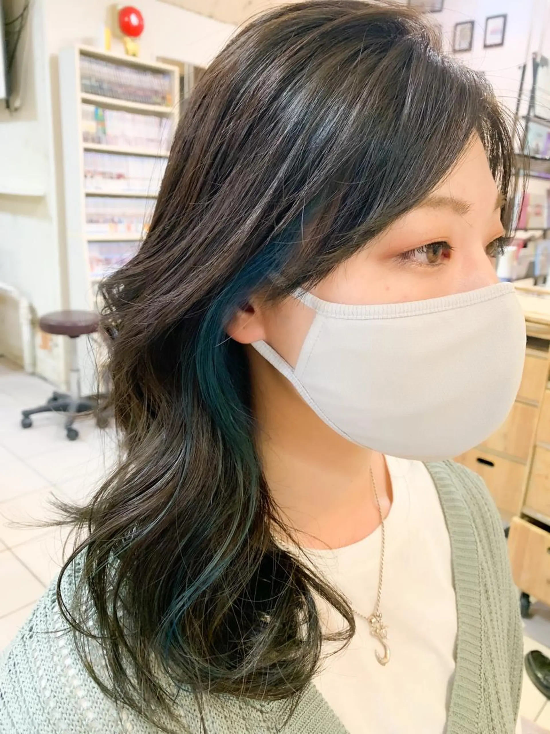 セミロング レイヤーカット 髪質改善ストレート/ ブリーチ／渋谷　福田のヘアスタイル