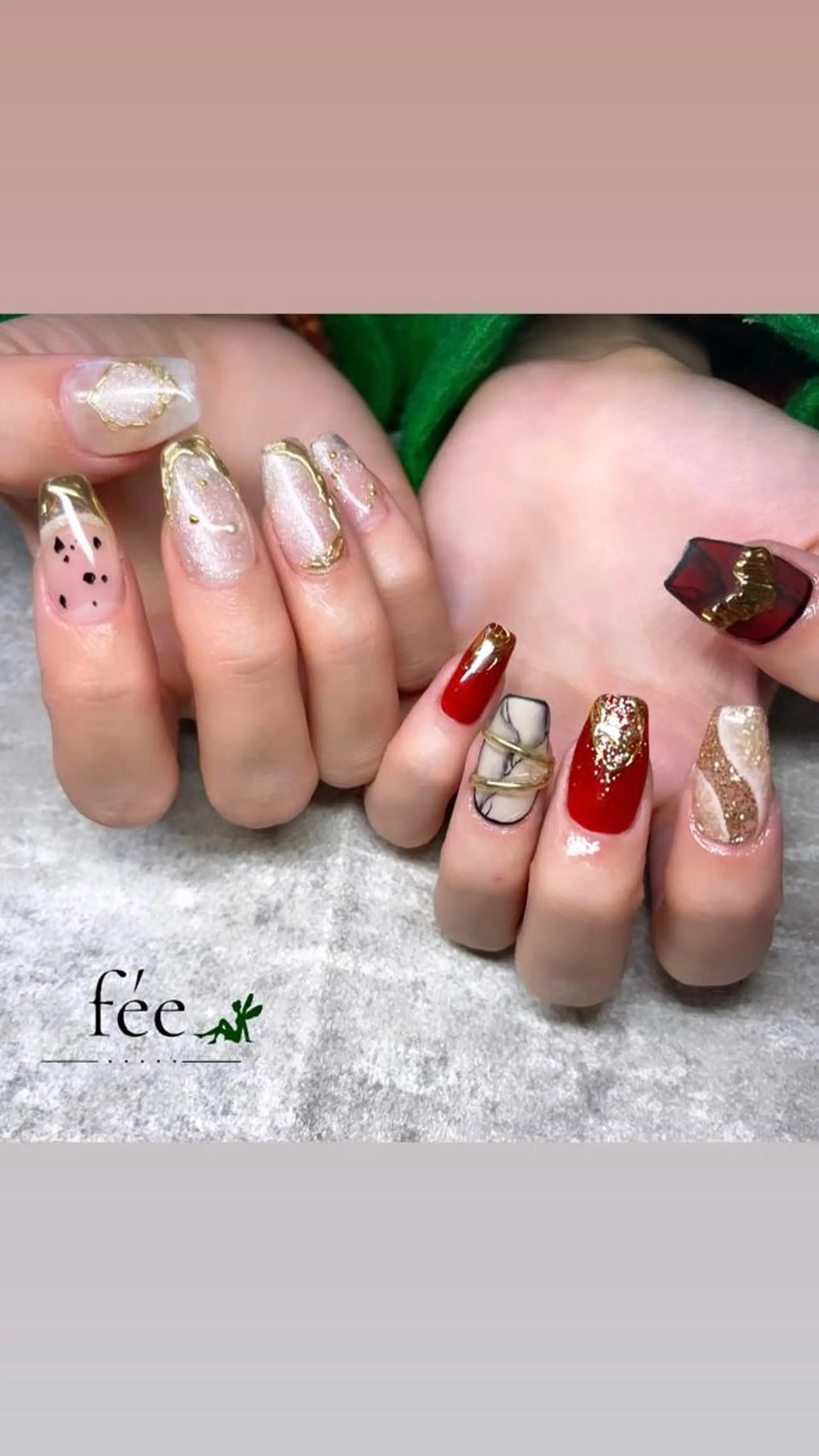 ネイル フットネイル ジェルネイル 韓国ネイル マグネットネイル 大理石ネイル(マーブル) ハンドネイル nail salon fee（フィー）のネイルデザイン