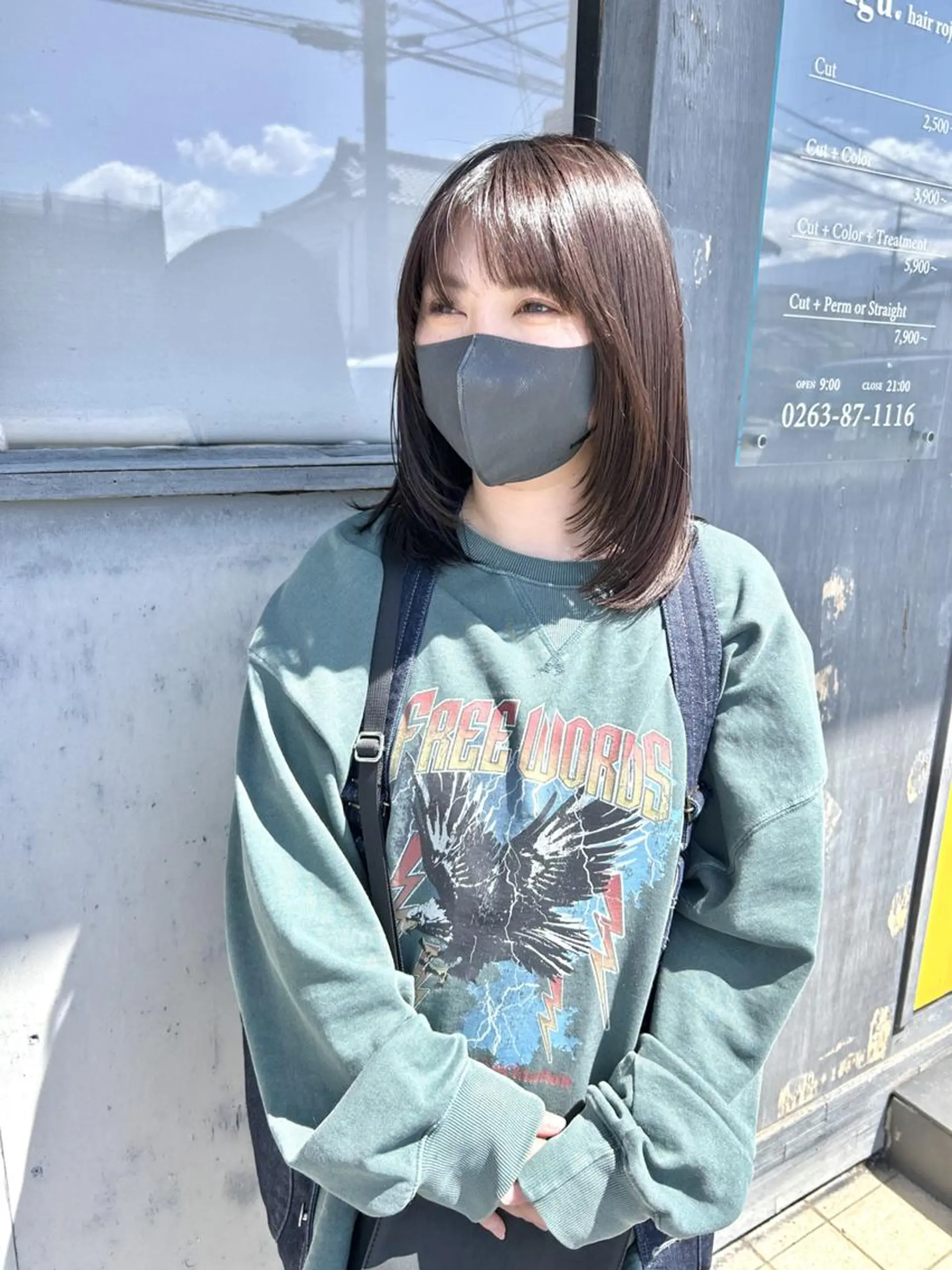 ミディアム カラー ベージュカラー 透明感カラー 似合わせカット 小顔カット 一ノ瀬 暁のヘアスタイル