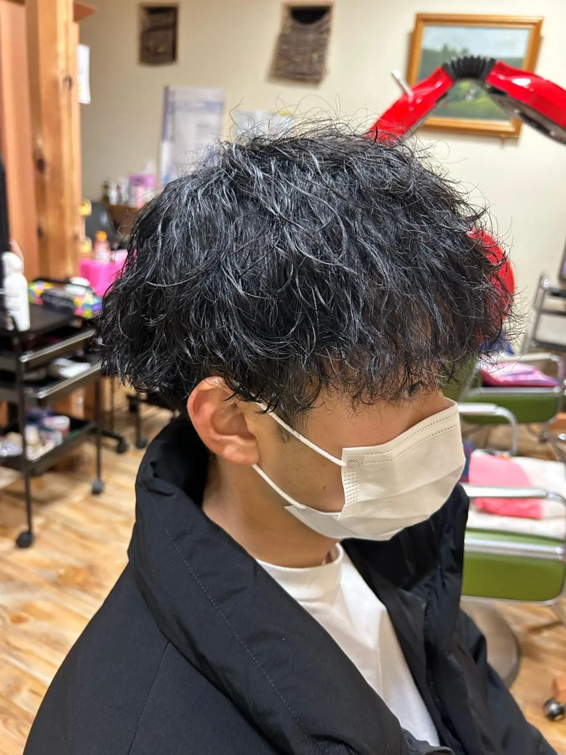 ショート パーマ メンズ ニュアンスパーマ カット パーマ 柿原啓登【メンズパー マ/ハイトーン】のヘアスタイル