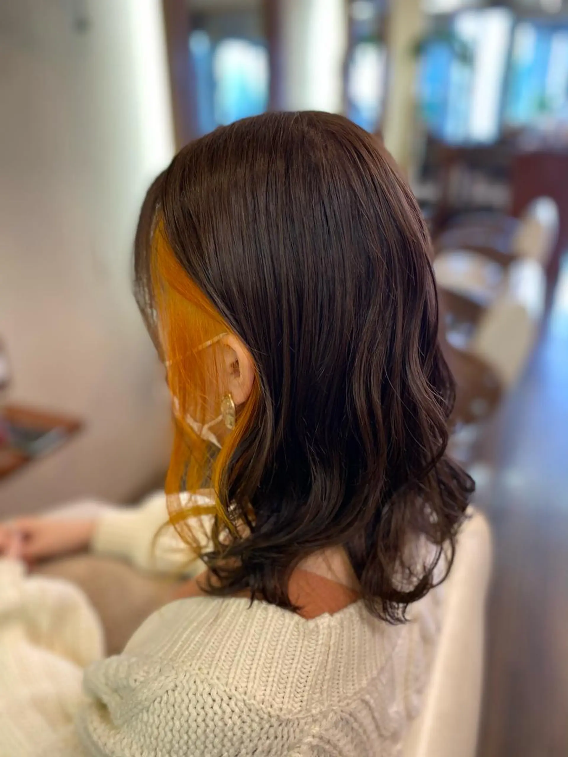 セミロング カラー ヘアアレンジ ヘアカラー トリートメント 加藤 瑠美のヘアスタイル
