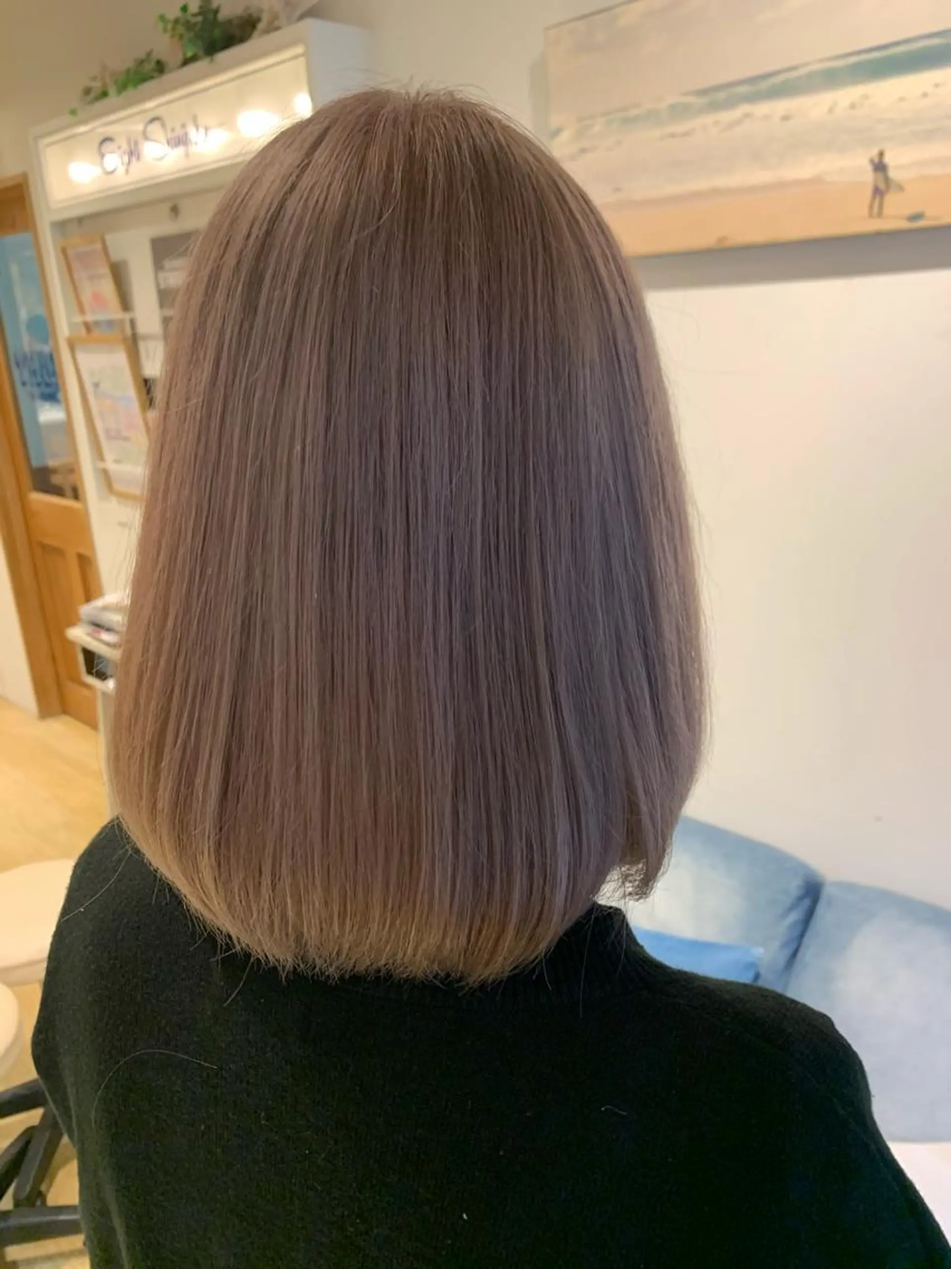 ミディアム ラベンダーベージュ ヘアカラー トリートメント 渋谷ハイトーン/ デザインカラー阿部のヘアスタイル