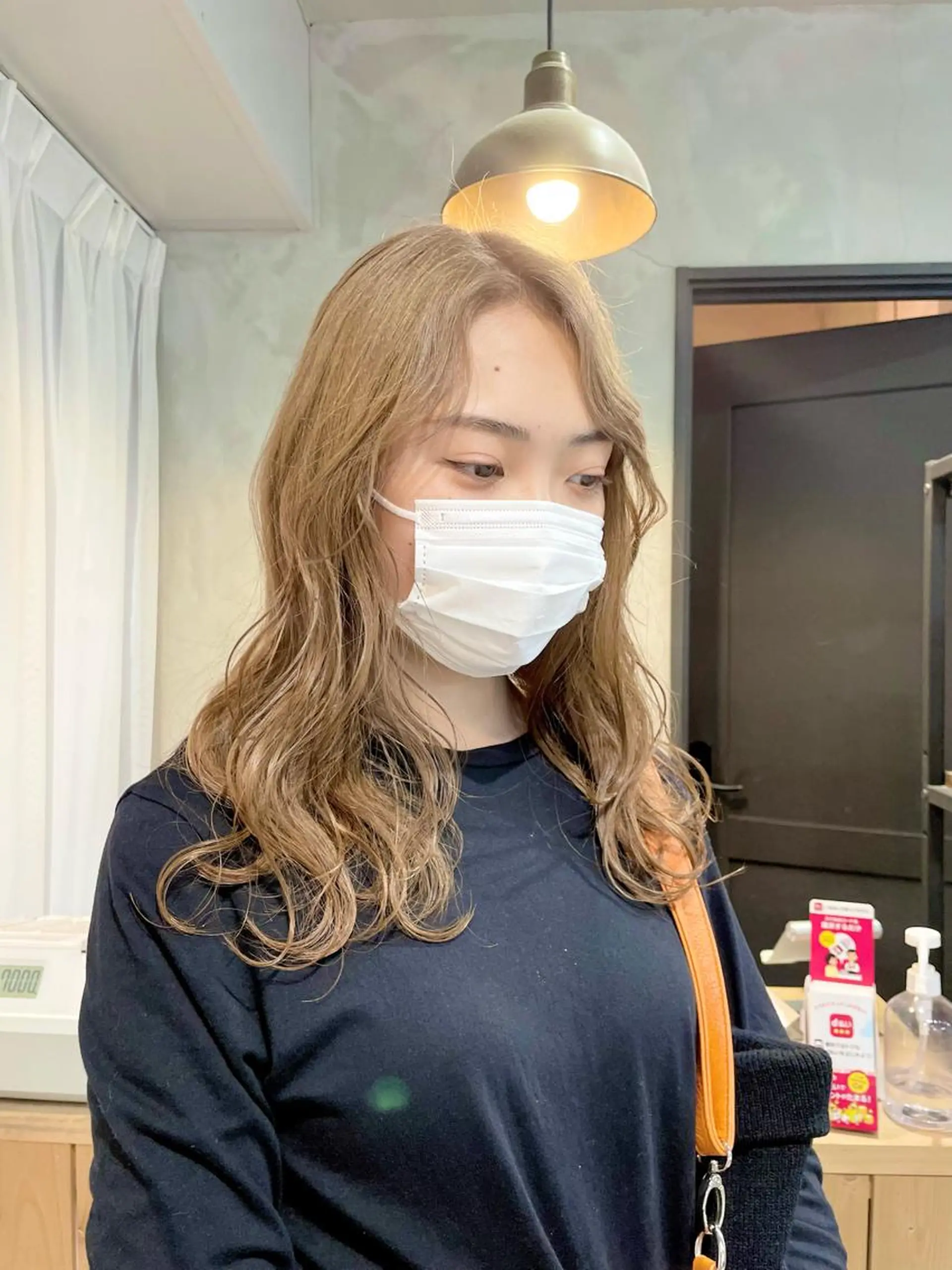 ロング カラー ベージュカラー ミルクティーベージュ ヘアカラー トリートメント 才下 ゆいのヘアスタイル