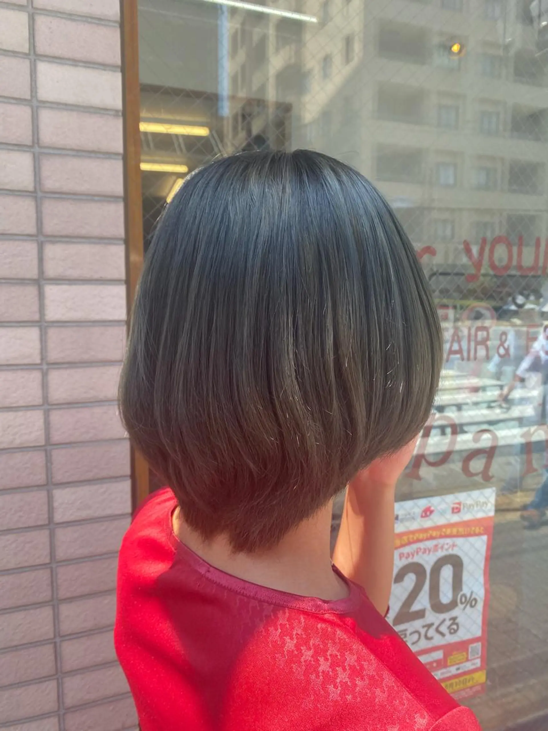 ショート カラー オリーブカラー ️🫧押上️🫧はな 🫧うる艶パーマのヘアスタイル