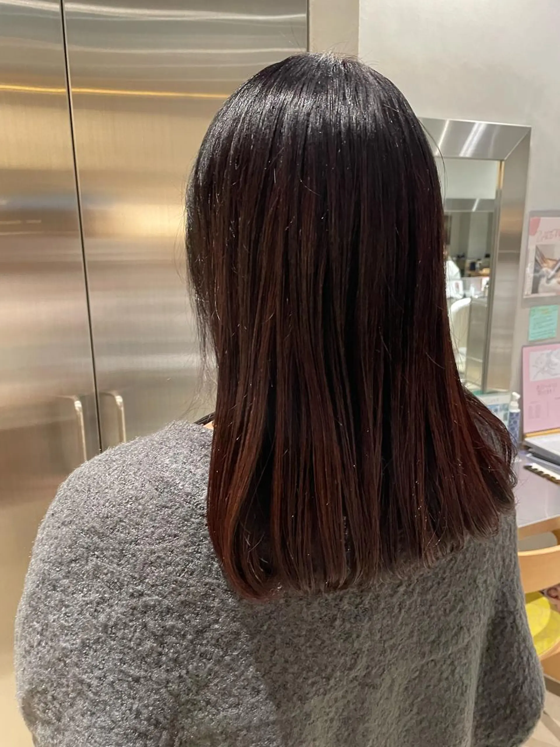 ミディアム カラー ブラウンカラー 山﨑 心優のヘアスタイル