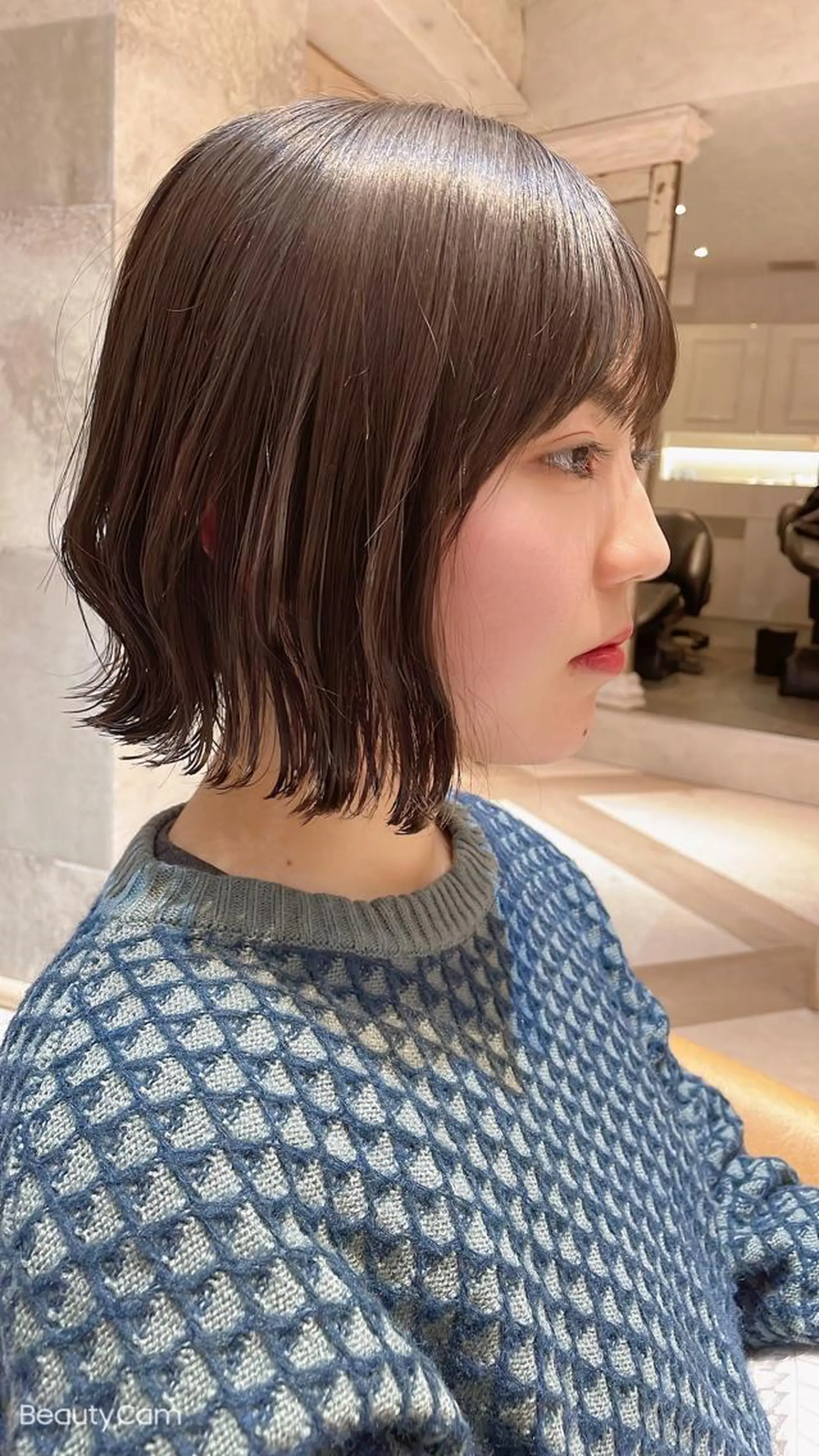 ミディアム カット ヘアカラー トリートメント 小顔カット/レイヤー /ボブ/浅野恵大のヘアスタイル