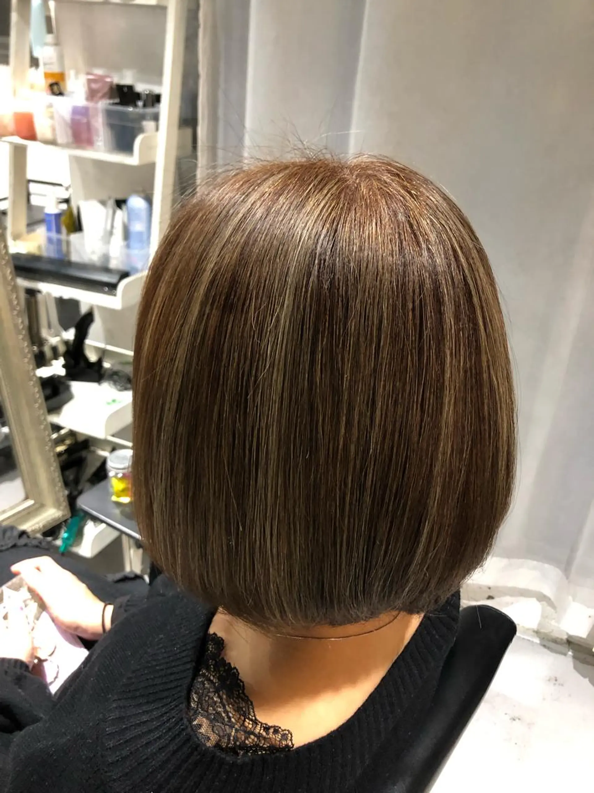 ミディアム カラー ✨️極艶髪質改善✖️ クロスパーマ✨のヘアスタイル