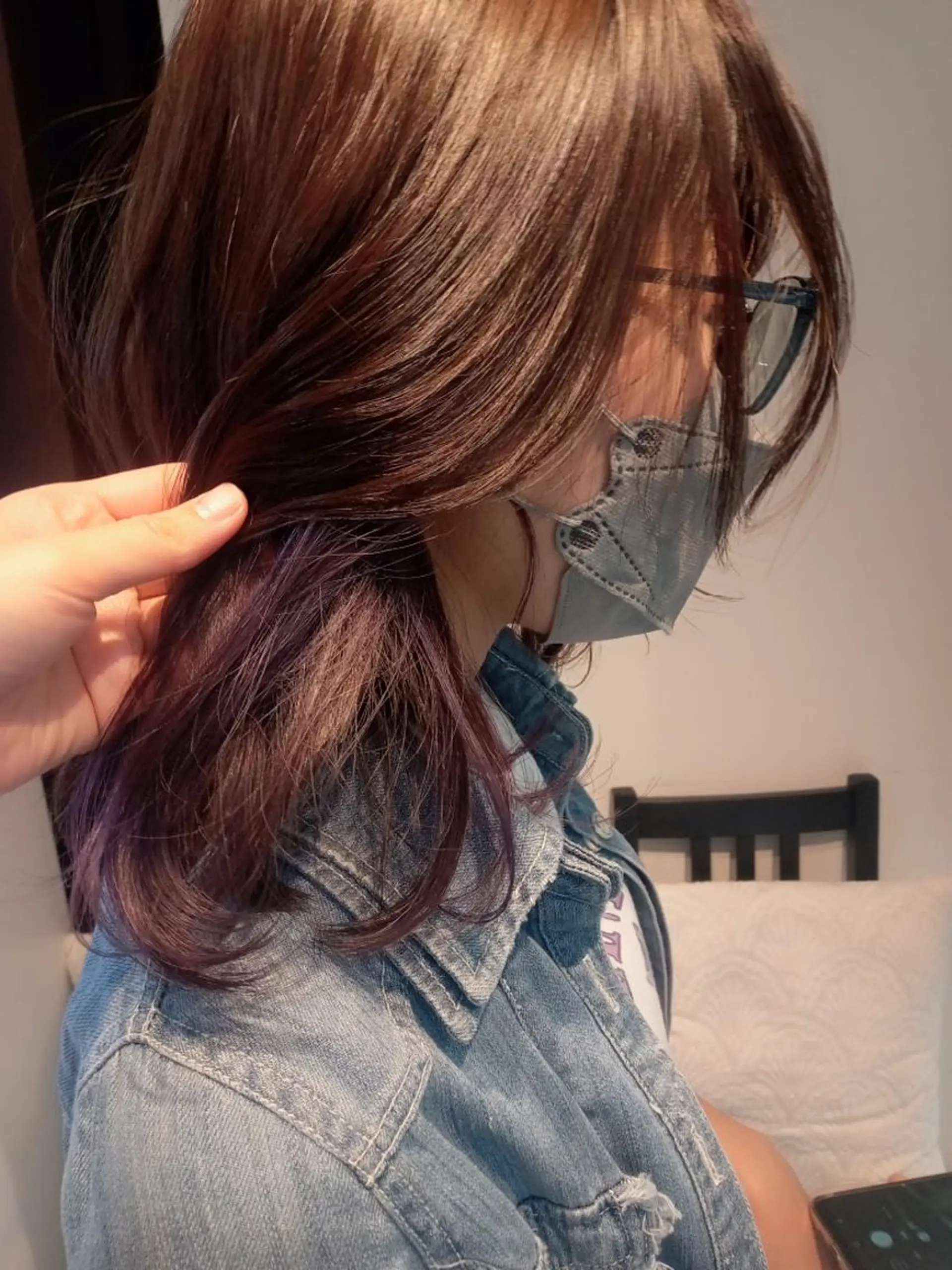 セミロング カラー ヘアアレンジ ひな ALBA🐰三鷹のヘアスタイル