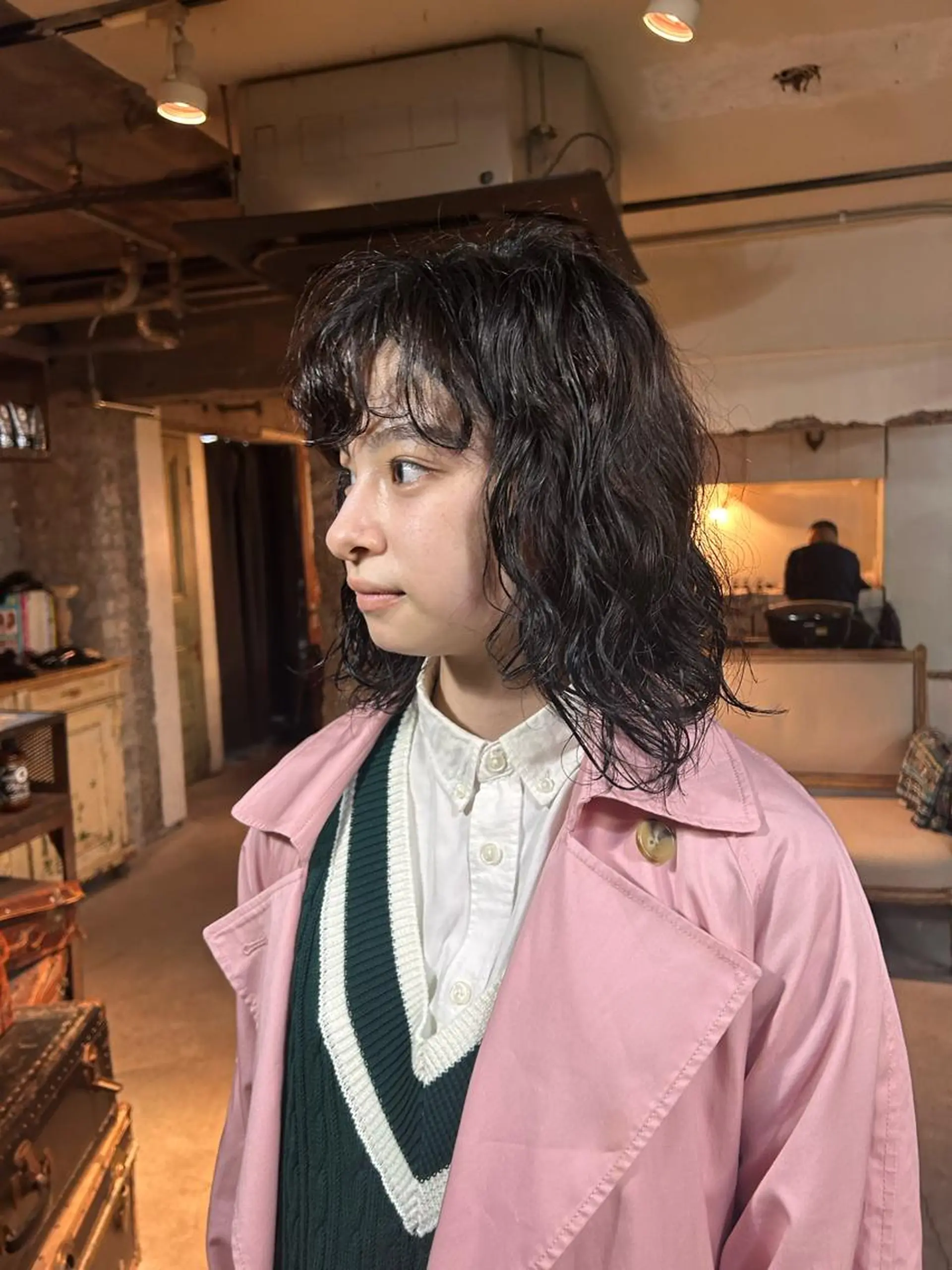 ミディアム パーマ ミディアムパーマ 似合わせカット お任せヘア☘️☘️ 及川渚のヘアスタイル