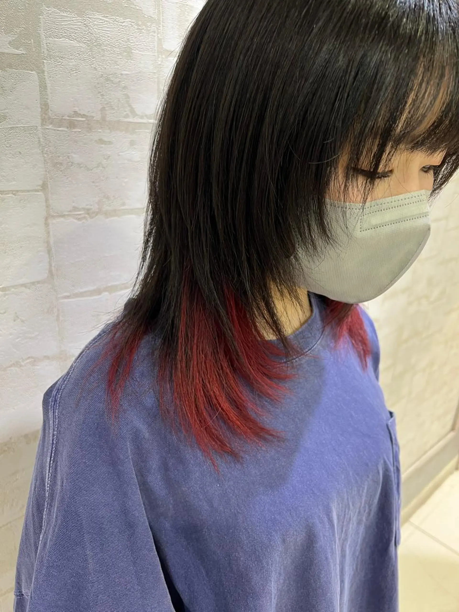 ミディアム カット トリートメント 縮毛矯正✨️レイヤー クボタリョウのヘアスタイル