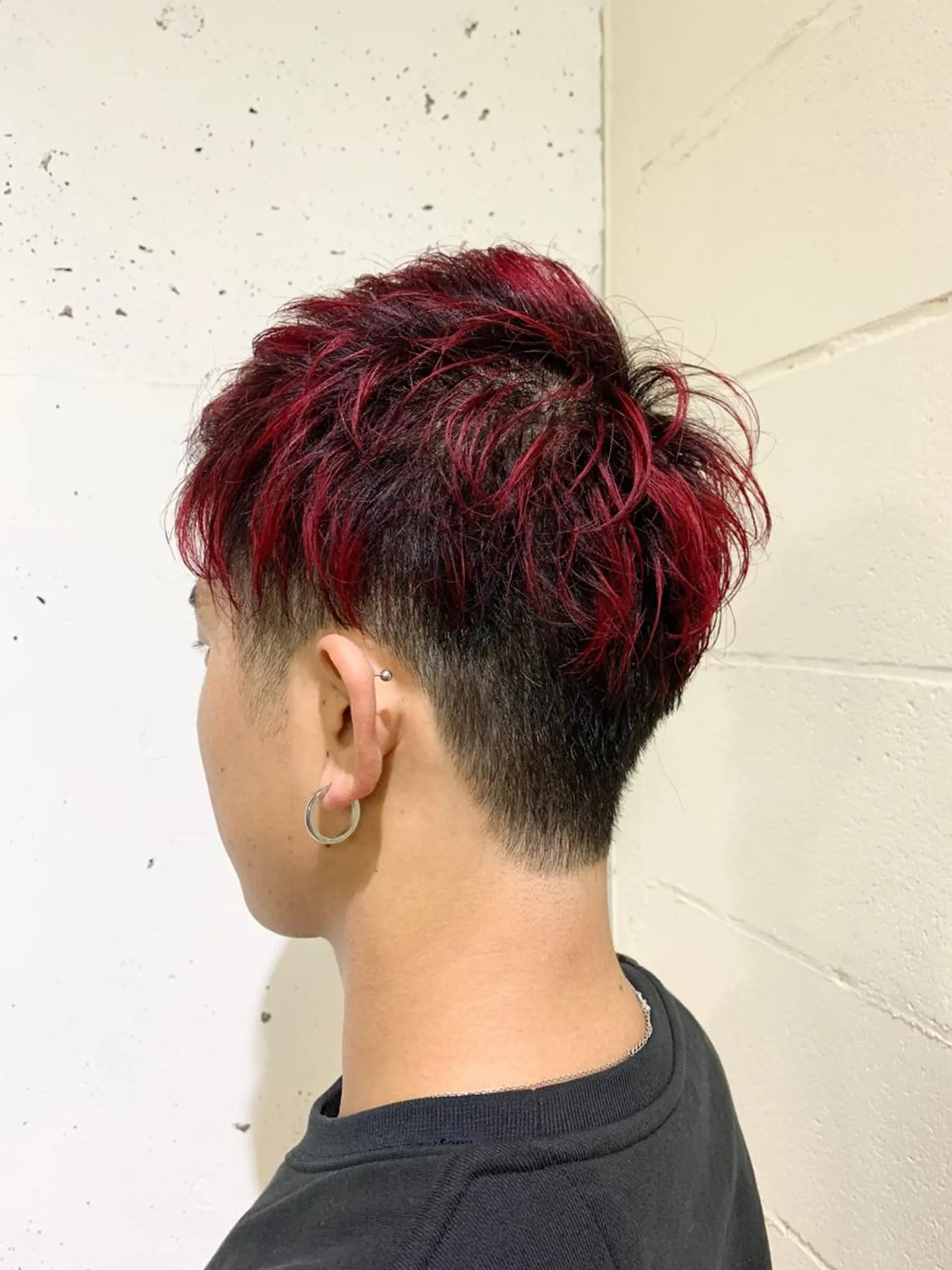 ショート カラー メンズ レッドカラー 千葉駅徒歩1分✂︎ 宮内のヘアスタイル