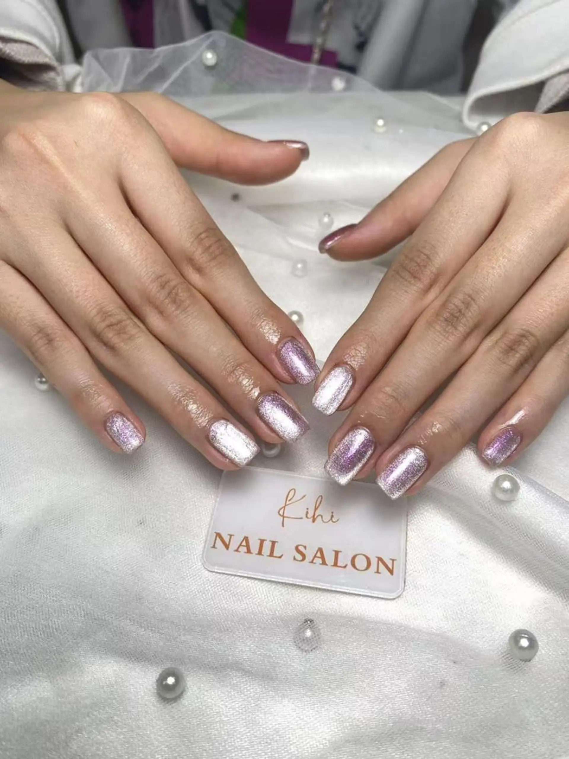 ネイル ハンドネイル ユリ🎀長さだし/ パラジェル/持ち込みのネイルデザイン