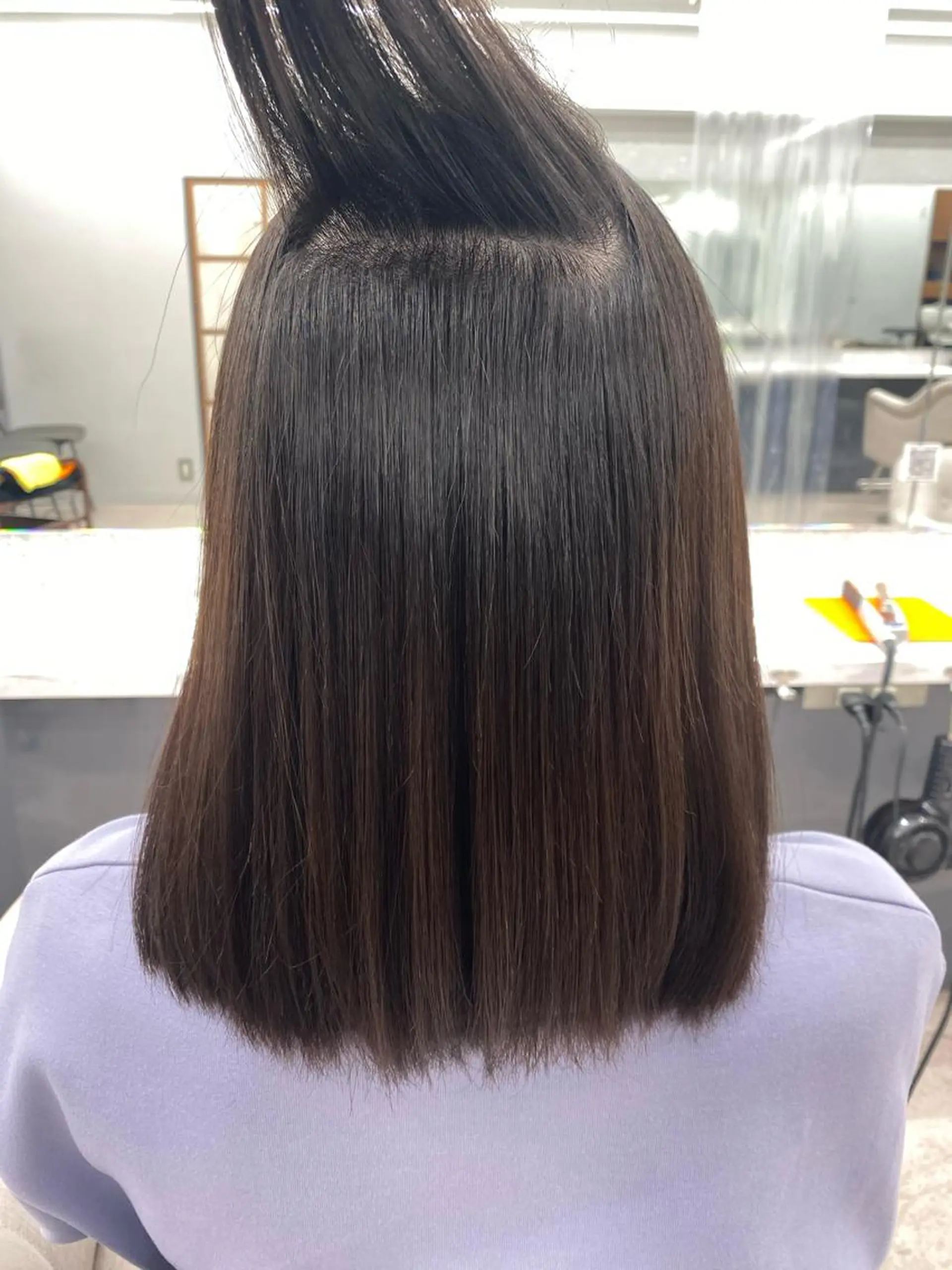 セミロング カラー パーマ ヘアカラー 縮毛矯正 京都レイヤーカット/ 縮毛矯正/羽柴りくのマツエク・マツパデザイン