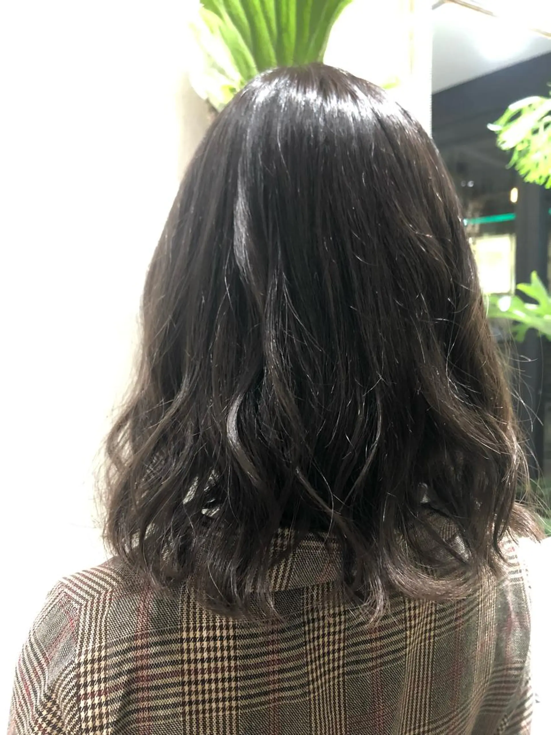 ミディアム カラー グレージュ カット ヘアカラー トリートメント 渡辺 加菜子のヘアスタイル
