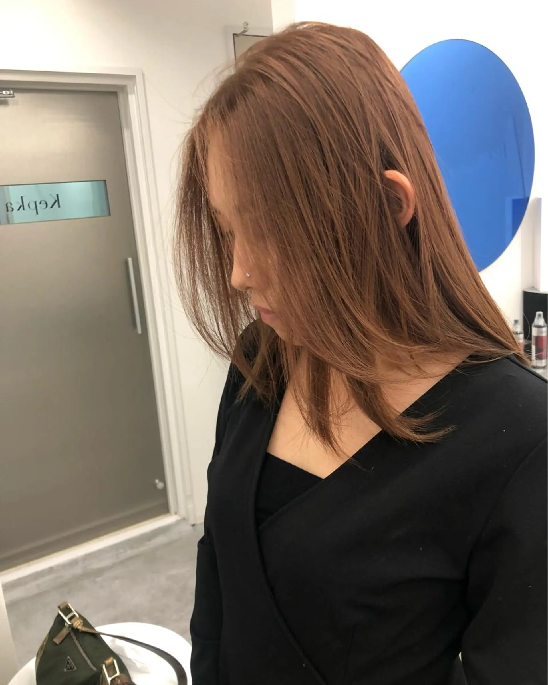 ミディアム カラー ショートボブ ブリーチ ケアブリーチ ハイライトカラー ハイトーンカラー カット ヘアカラー KEPKA ヤマグチ 天神 今泉のヘアスタイル