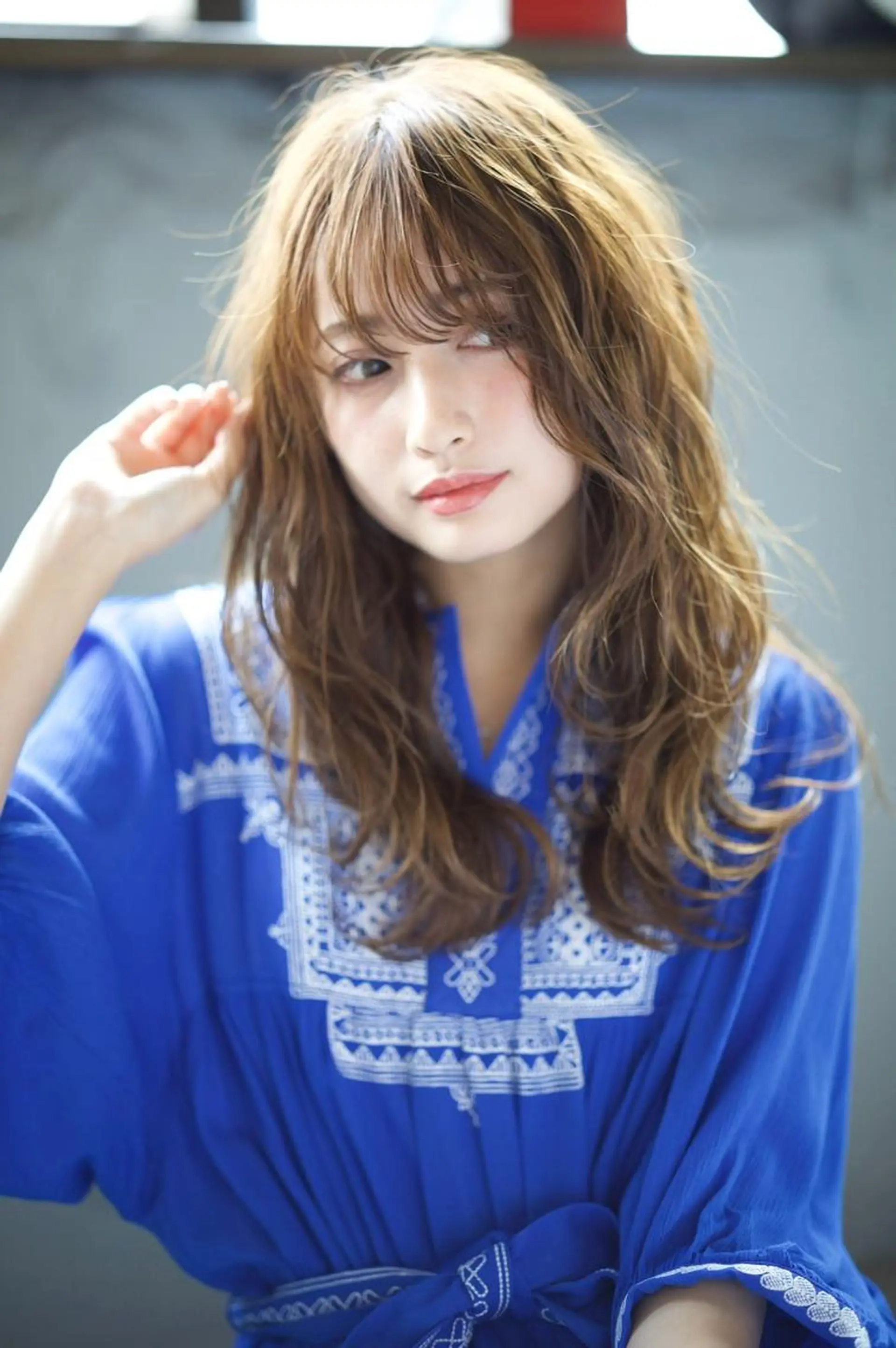 ミディアム カラー ヘアアレンジ ミディアムパーマ アクアカラー ダブルカラー グラデーションカラー ハイライトカラー 💈Chlom💈_ 公式_NewOpenのヘアスタイル