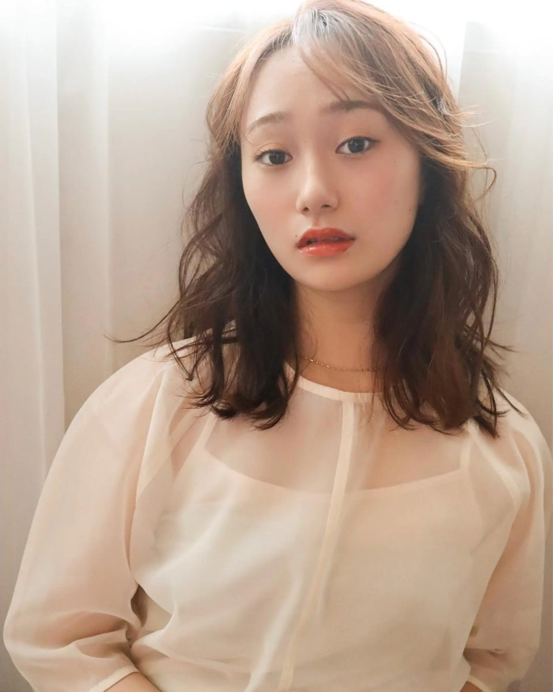 セミロング カラー ベージュカラー レイヤーカット GO TODAY SHAIR SALON 梅田NU茶屋町店所属・田中成美/レイヤー カット/透明感カラーのヘアスタイル