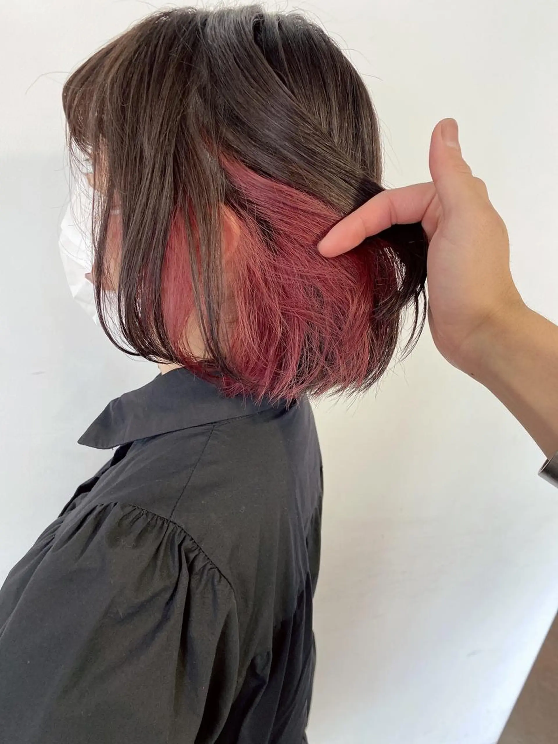 ショート カラー ヘアアレンジ ヘアカラー トリートメント 切りっぱなしボブ/ デザインカラー店長のヘアスタイル