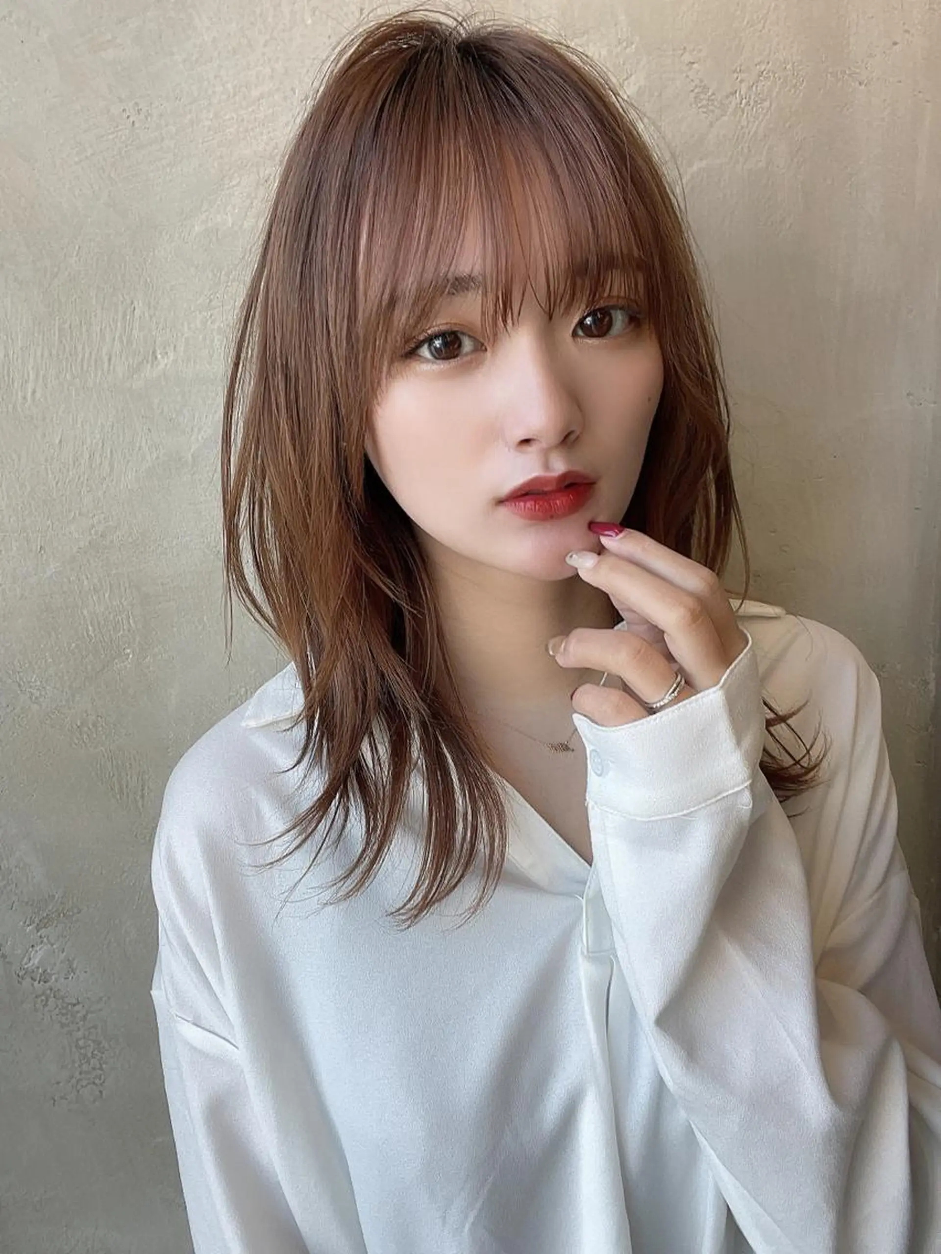 セミロング カット トリートメント モテ髪🤍こなれヘア 藤山裕大のヘアスタイル