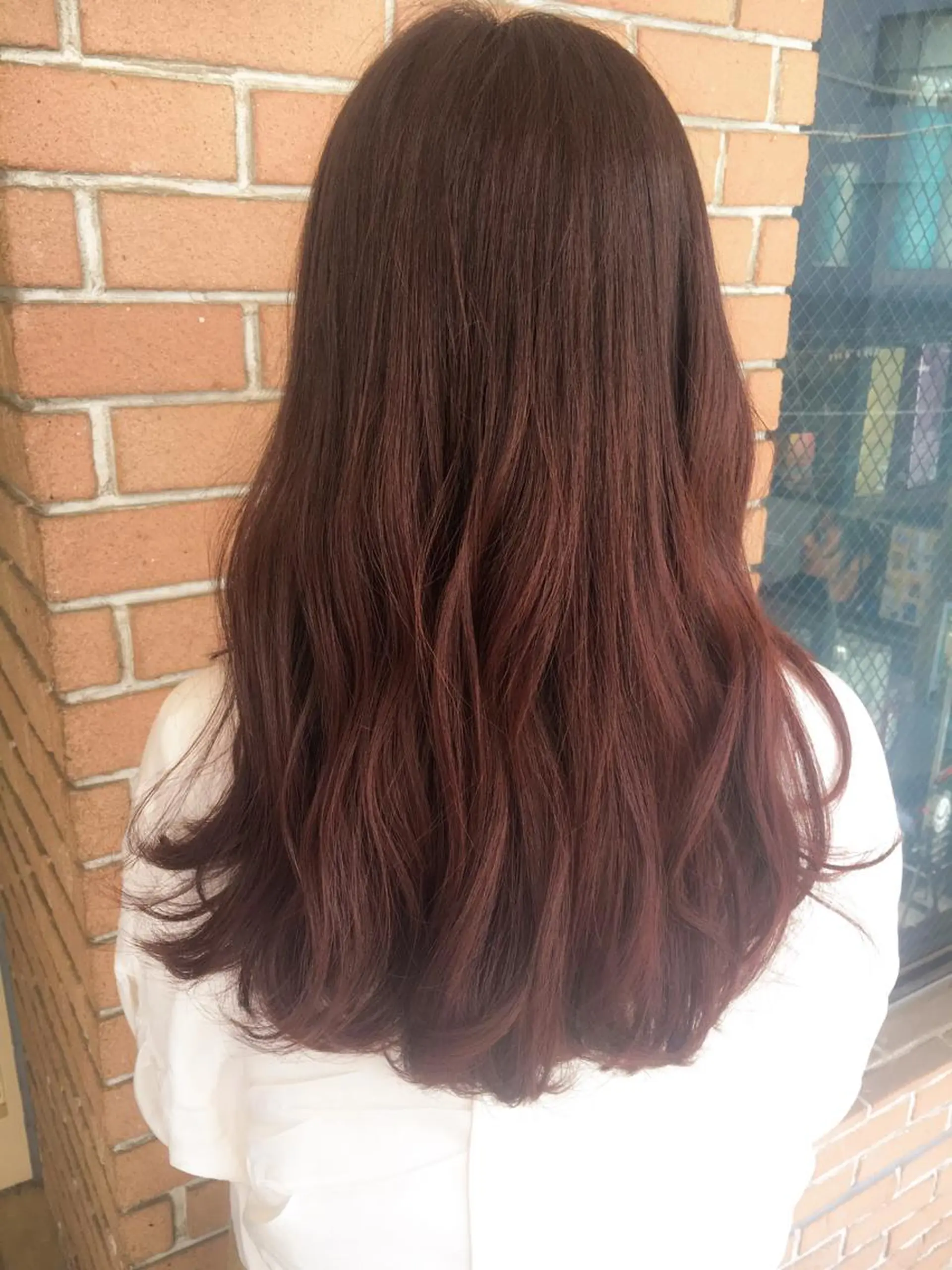 ロング カラー ブラウンカラー ダブルカラー ピンクカラー ピンクブラウン 北條 優輝のヘアスタイル