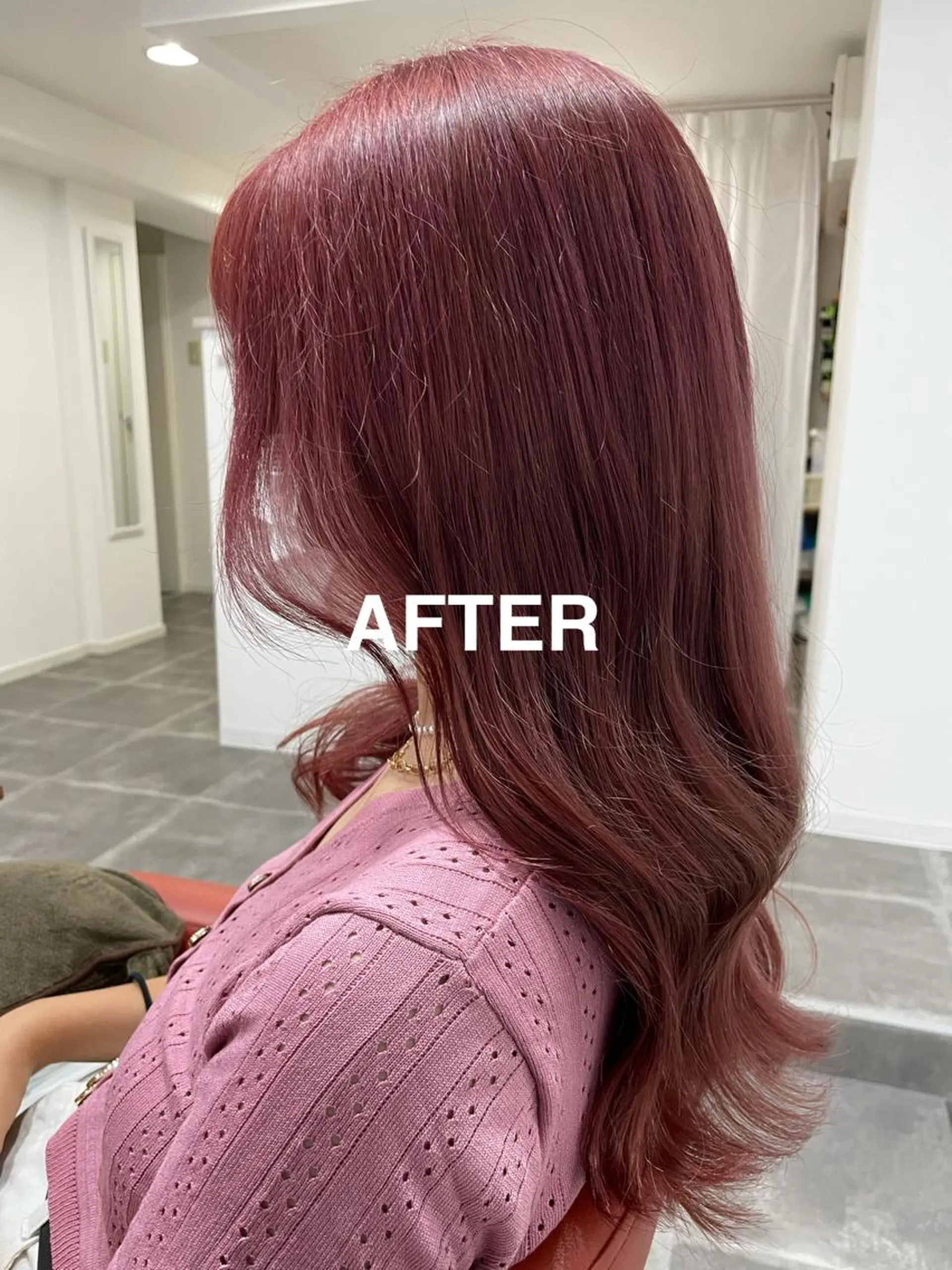 セミロング カラー ブリーチ ケアブリーチ ピンクカラー 森田 一平のヘアスタイル