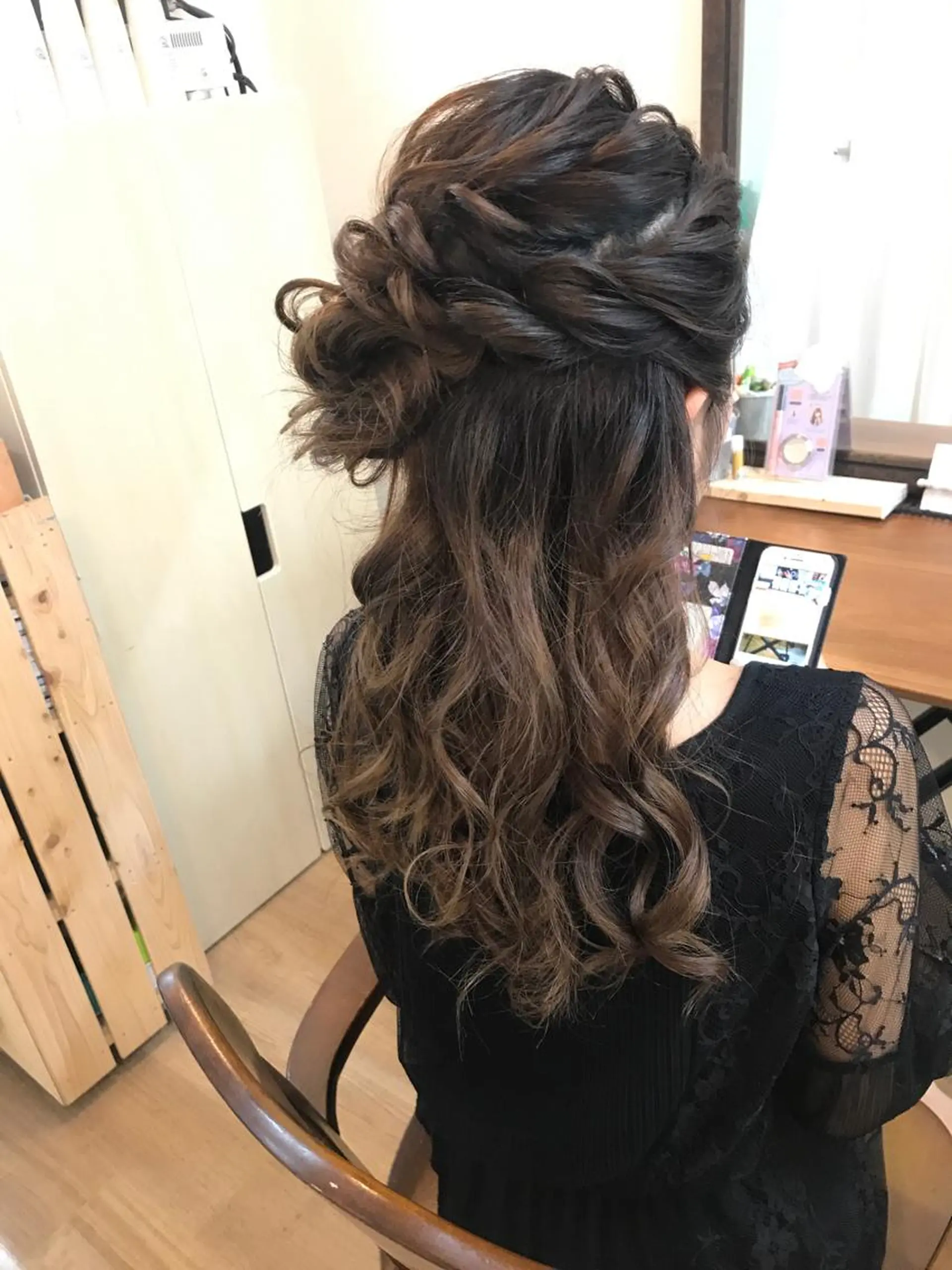 ロング ヘアアレンジ ハーフアップ ヘアメ/着付け 清水玲歌のヘアスタイル