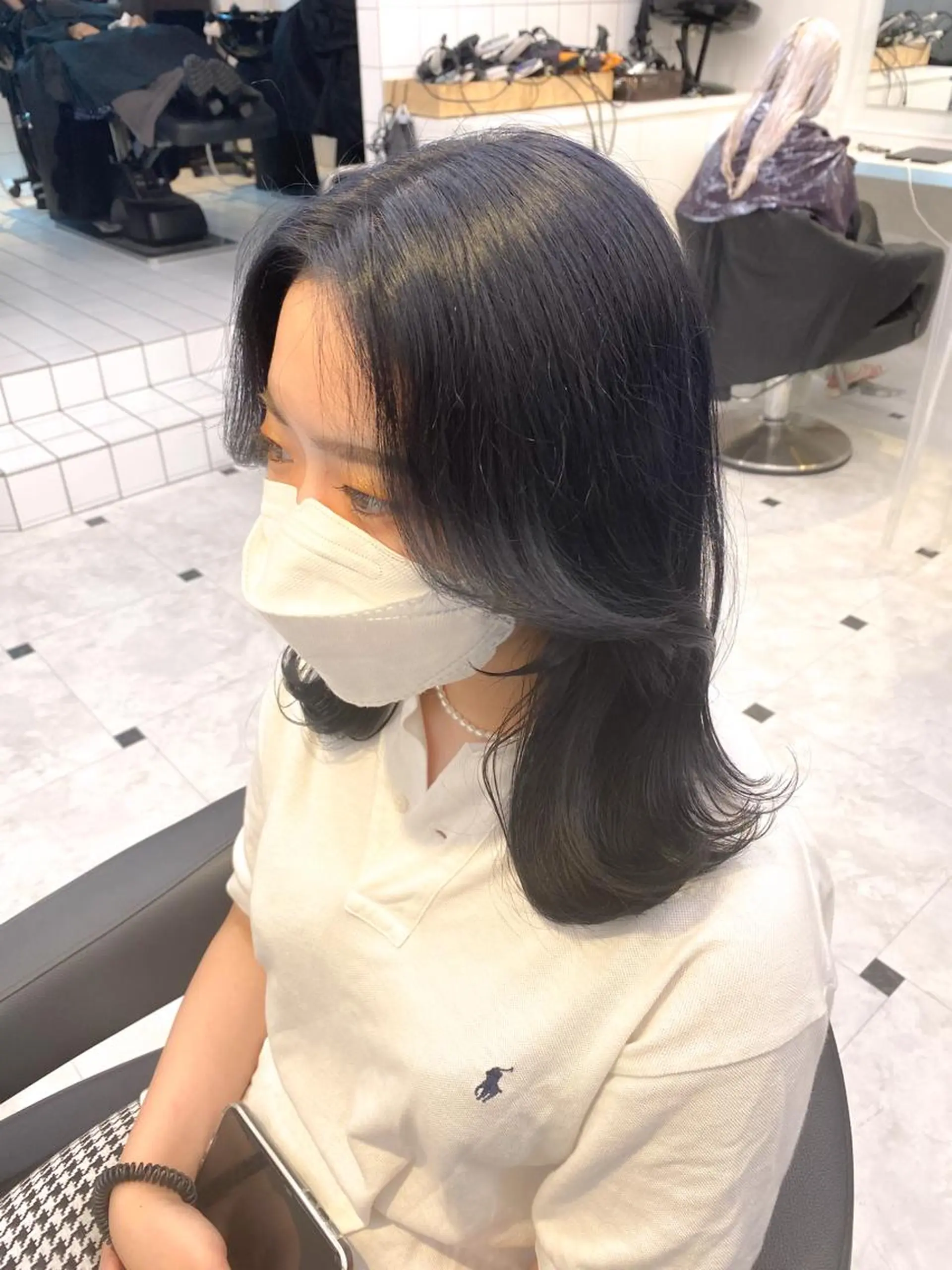 ミディアム カラー ヘアアレンジ 黒髪 くびれヘア おくれ毛 ARiA by ECLART所属・💖韓国ヘアの匠 💖TAKUMI💖のヘアスタイル