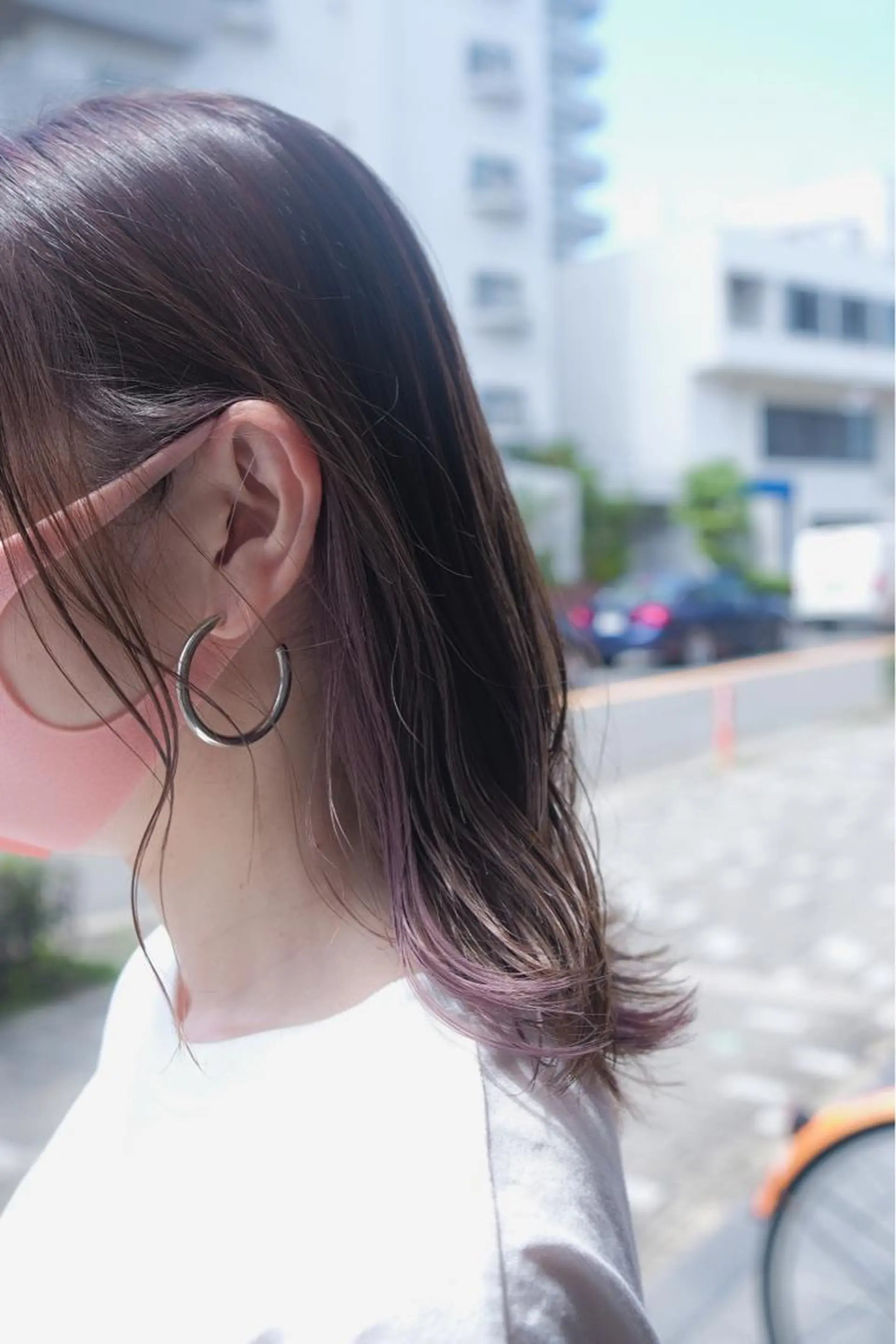ミディアム カラー ヘアアレンジ インナーカラー 竹内啓太 ボブのヘアスタイル