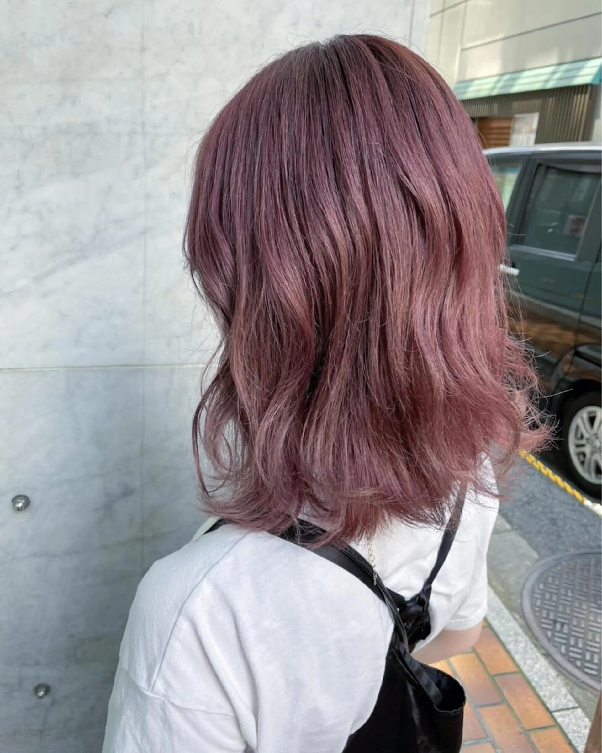ミディアム カラー ピンクカラー JIL BLAN 京都所属・RU RIのヘアスタイル
