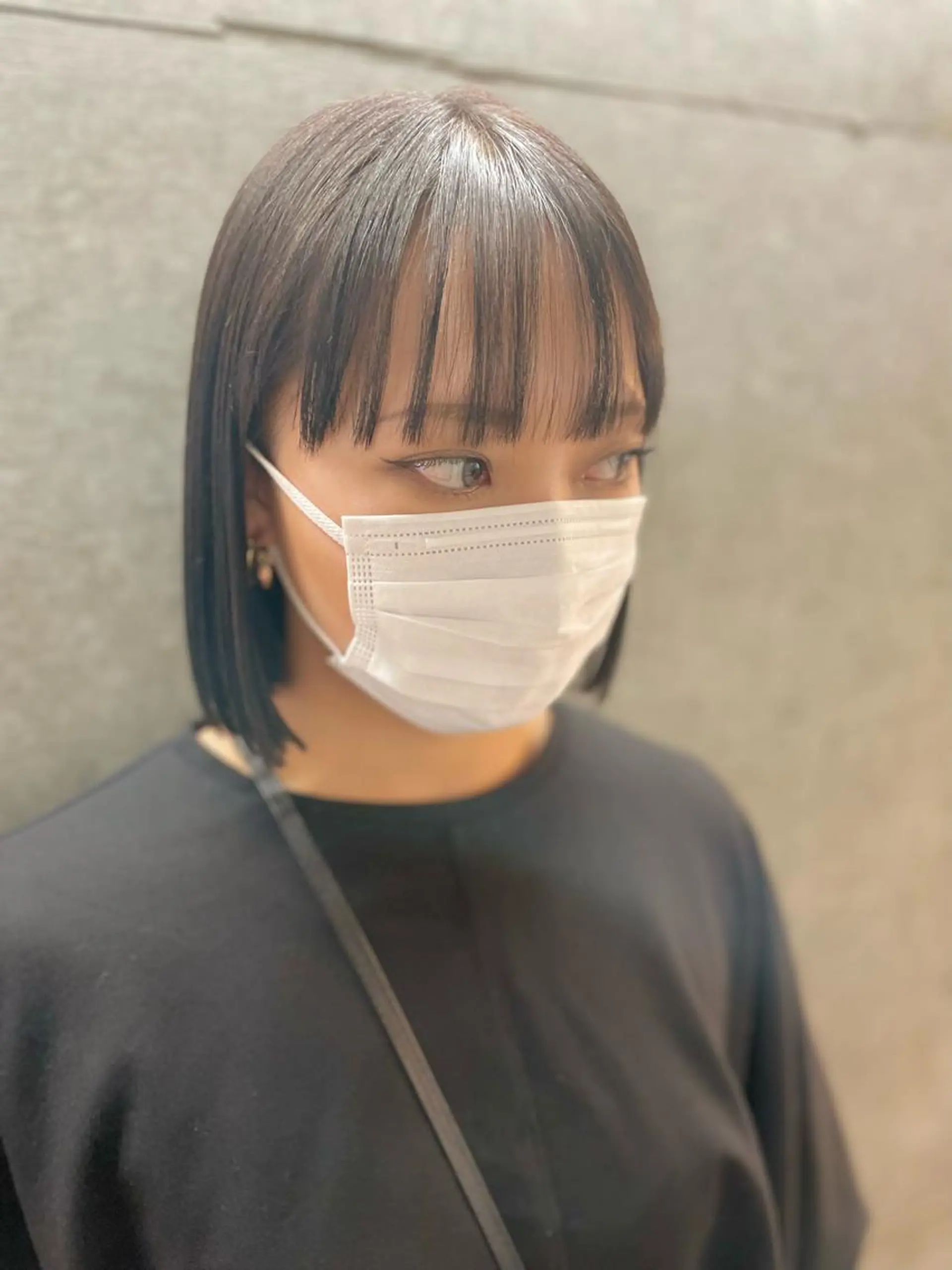 ショート アッシュ ボブ くびれヘア ハイライト レイヤーカット 表参道/髪質改善/ 透明感/遠藤良祈のヘアスタイル