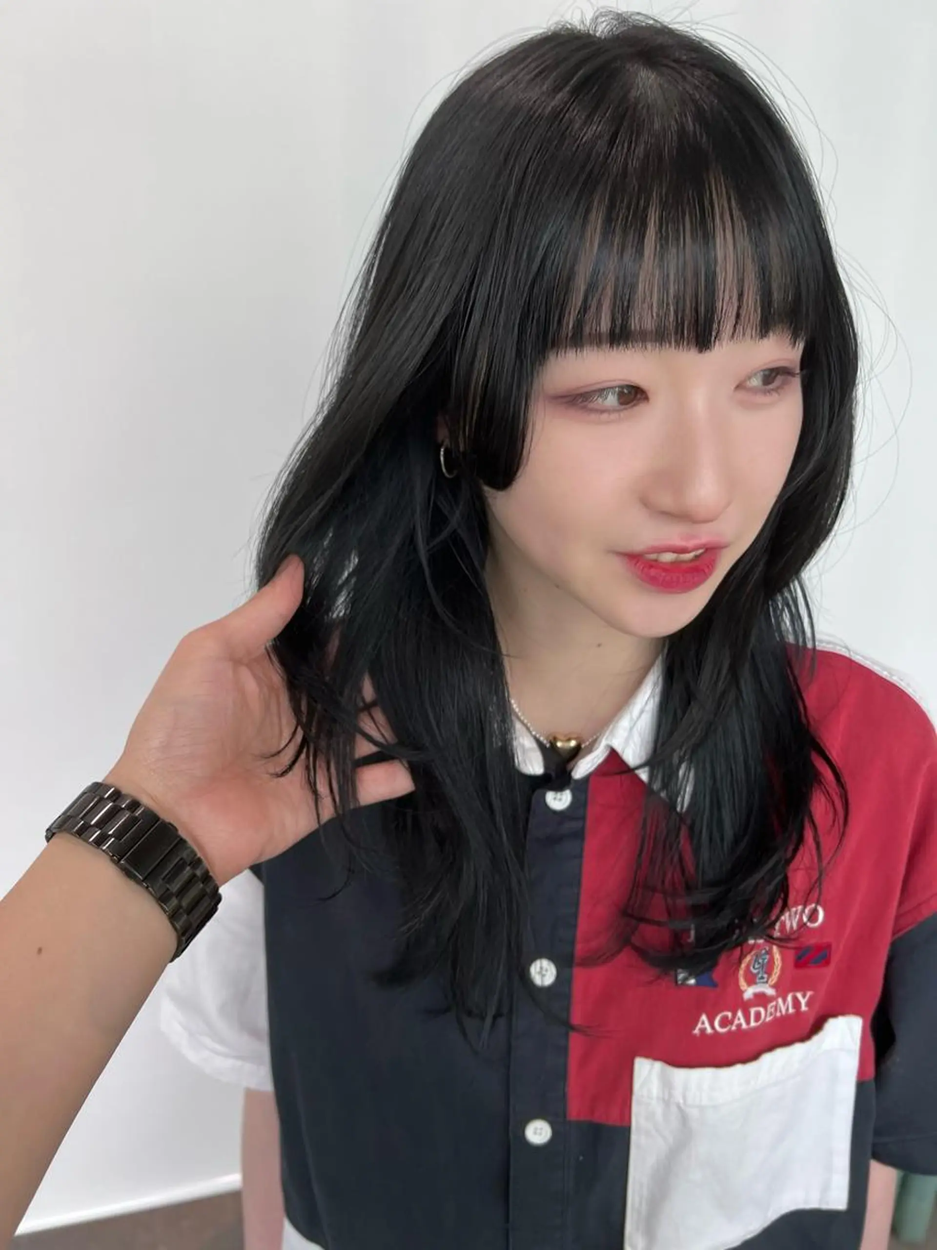 セミロング カラー ダン/メンズ/ 顔周り×透明感カラーのヘアスタイル