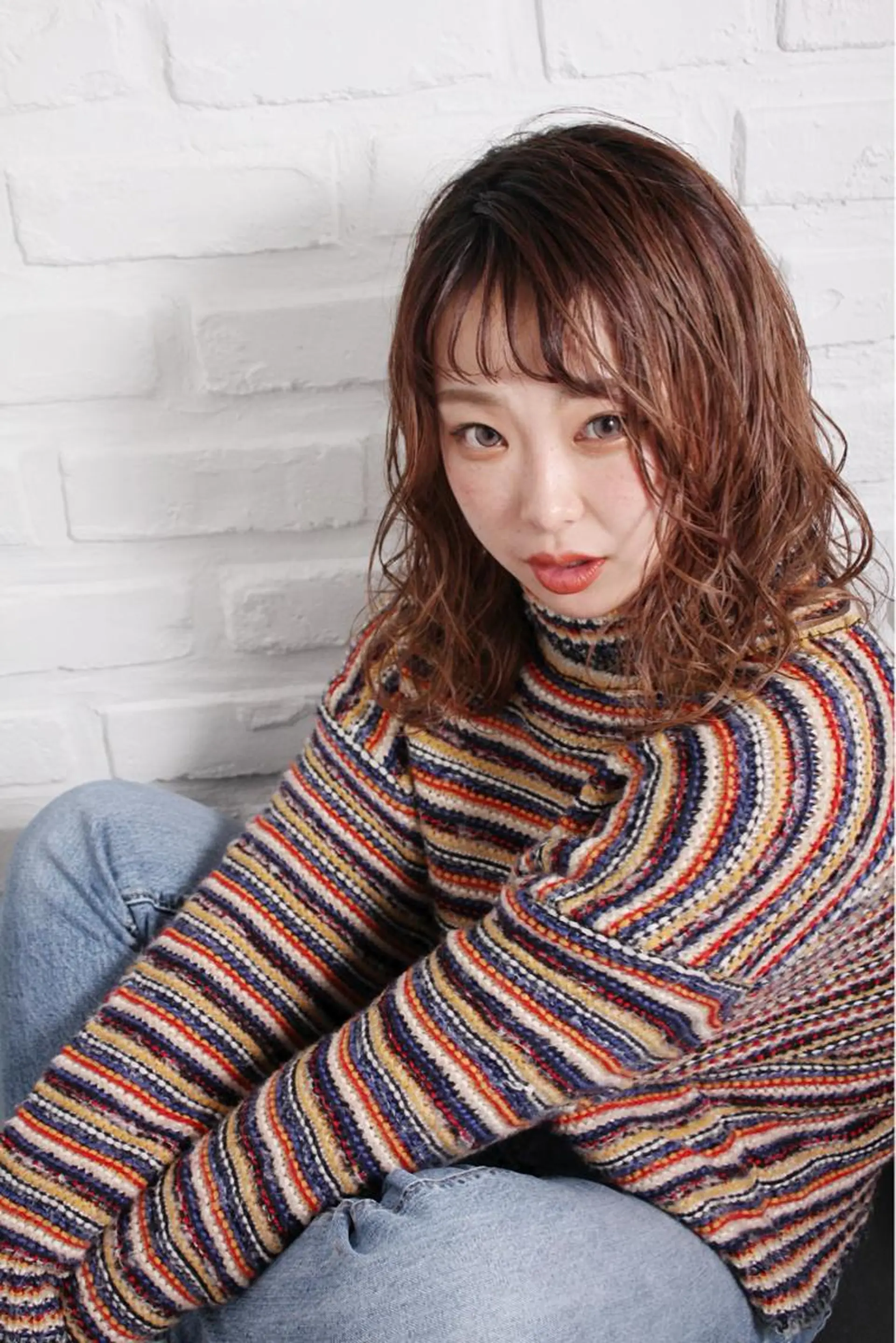 ミディアム カラー カット ヘアカラー トリートメント 【デザインカラー】 粥川佳日望のヘアスタイル