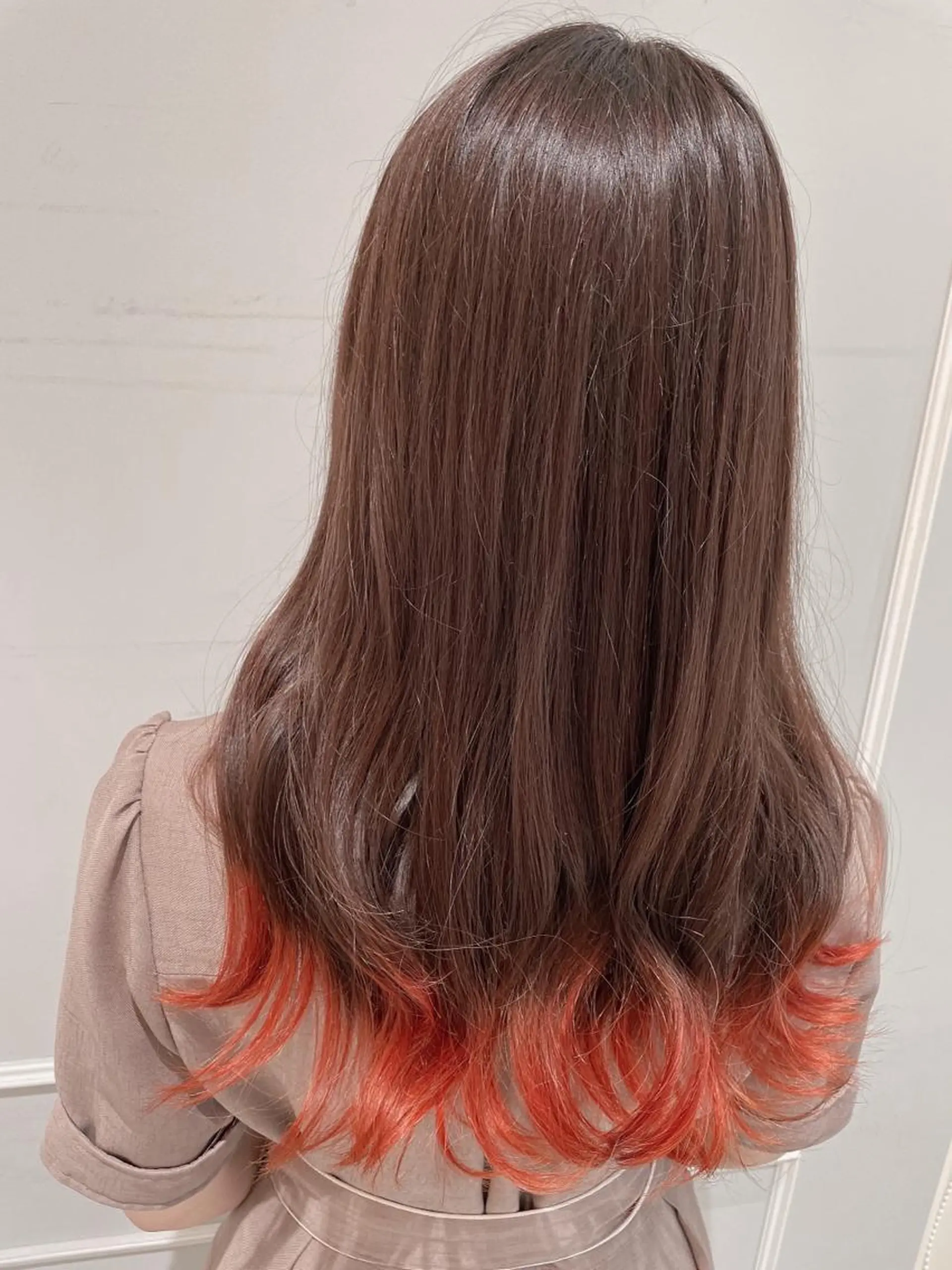 ロング カラー オレンジ カット ヘアカラー トリートメント 🦖鶴岡香純🦖 産休中のヘアスタイル