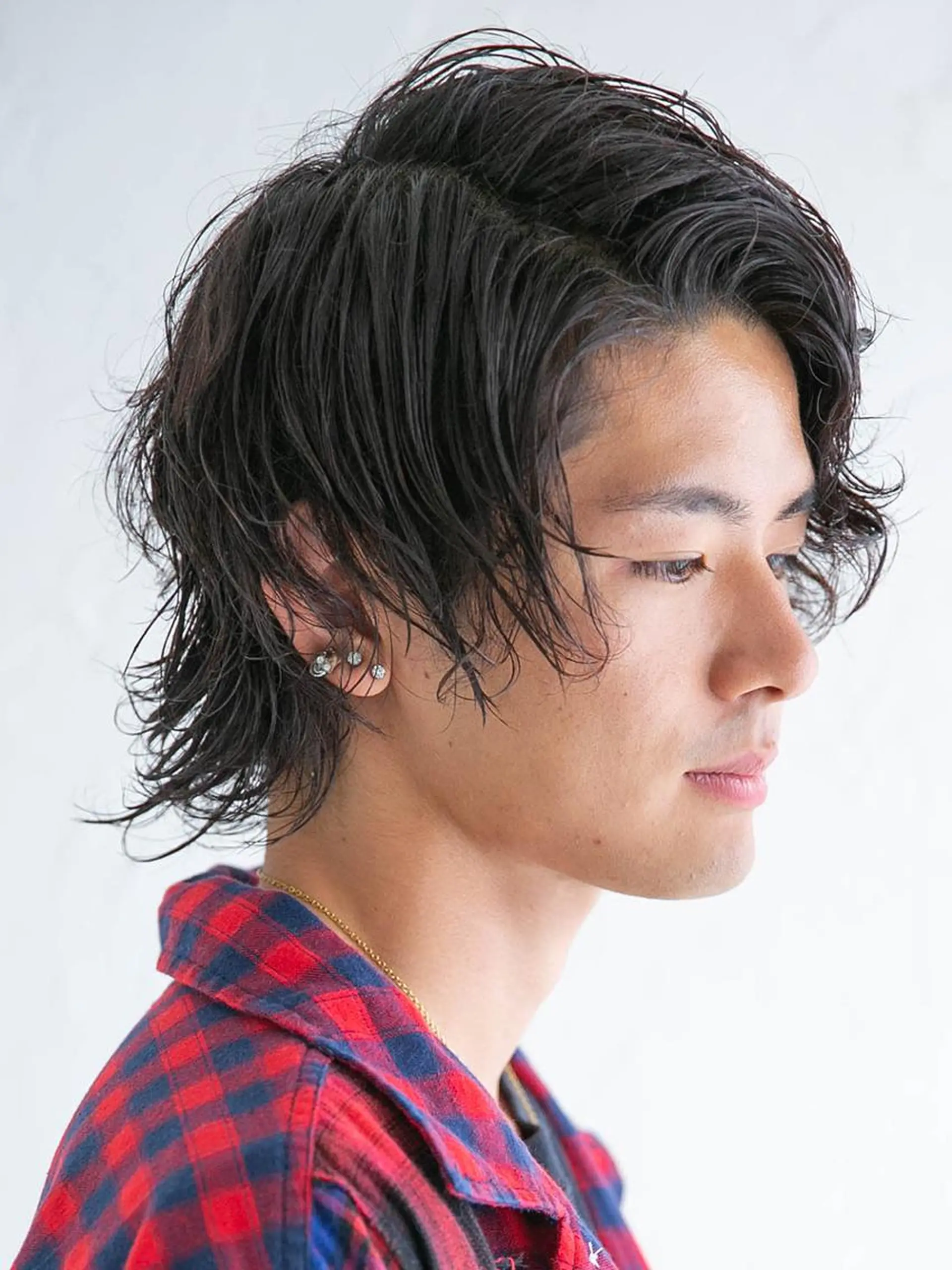 ミディアム パーマ メンズ 千脇 望美のヘアスタイル