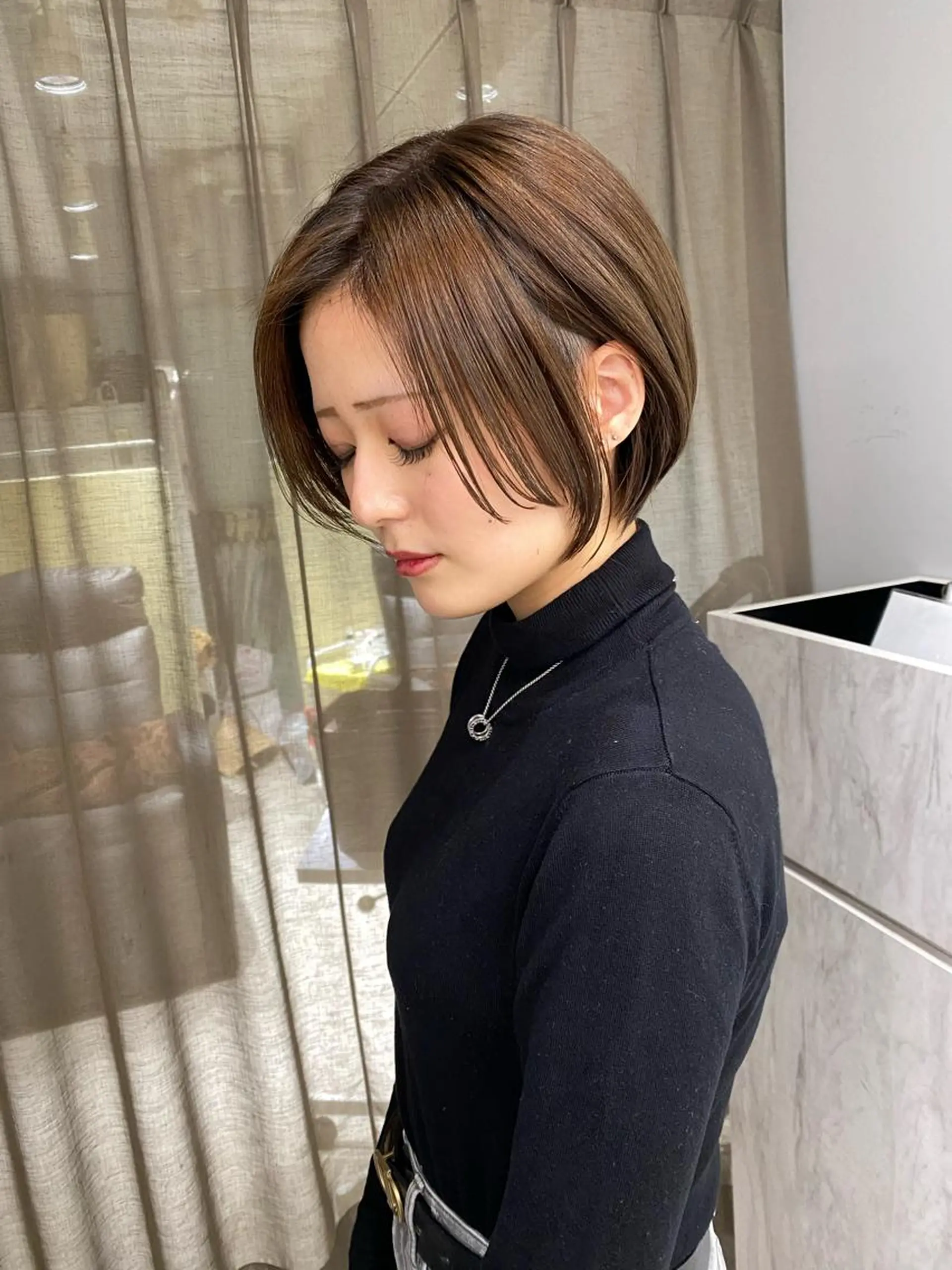 ショート 京都レイヤーカット/ 縮毛矯正/羽柴りくのマツエク・マツパデザイン