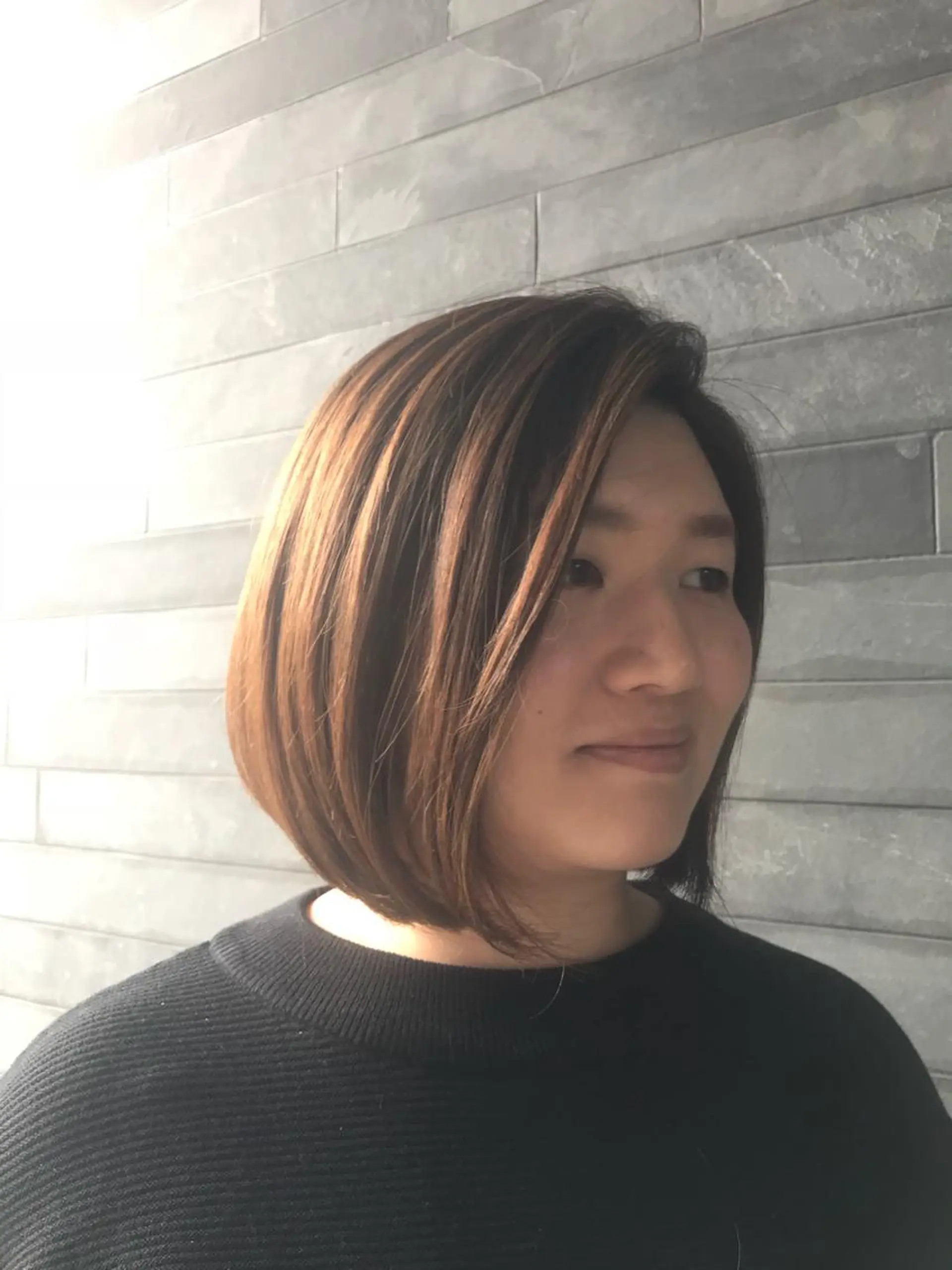 ショート 前下がりボブ ボブ ハイライト E N T E R所属・🌕髪質改善/透明感 @ENTER大名のヘアスタイル