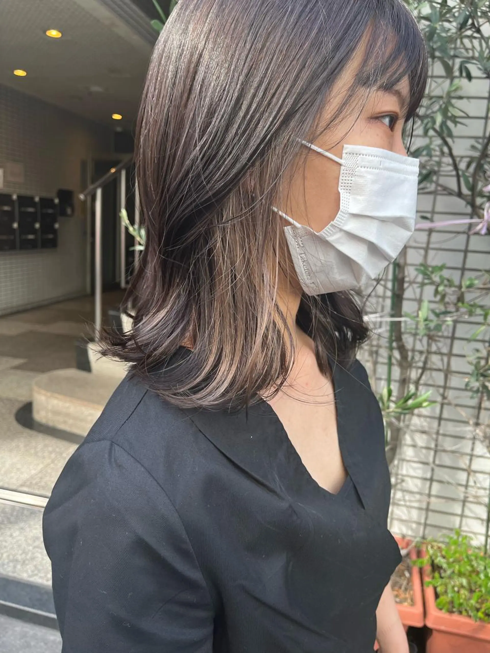 ミディアム カラー ヘアアレンジ インナーカラー ヘアカラー トリートメント 🌷ボブ/髪質改善 ストレートのヘアスタイル